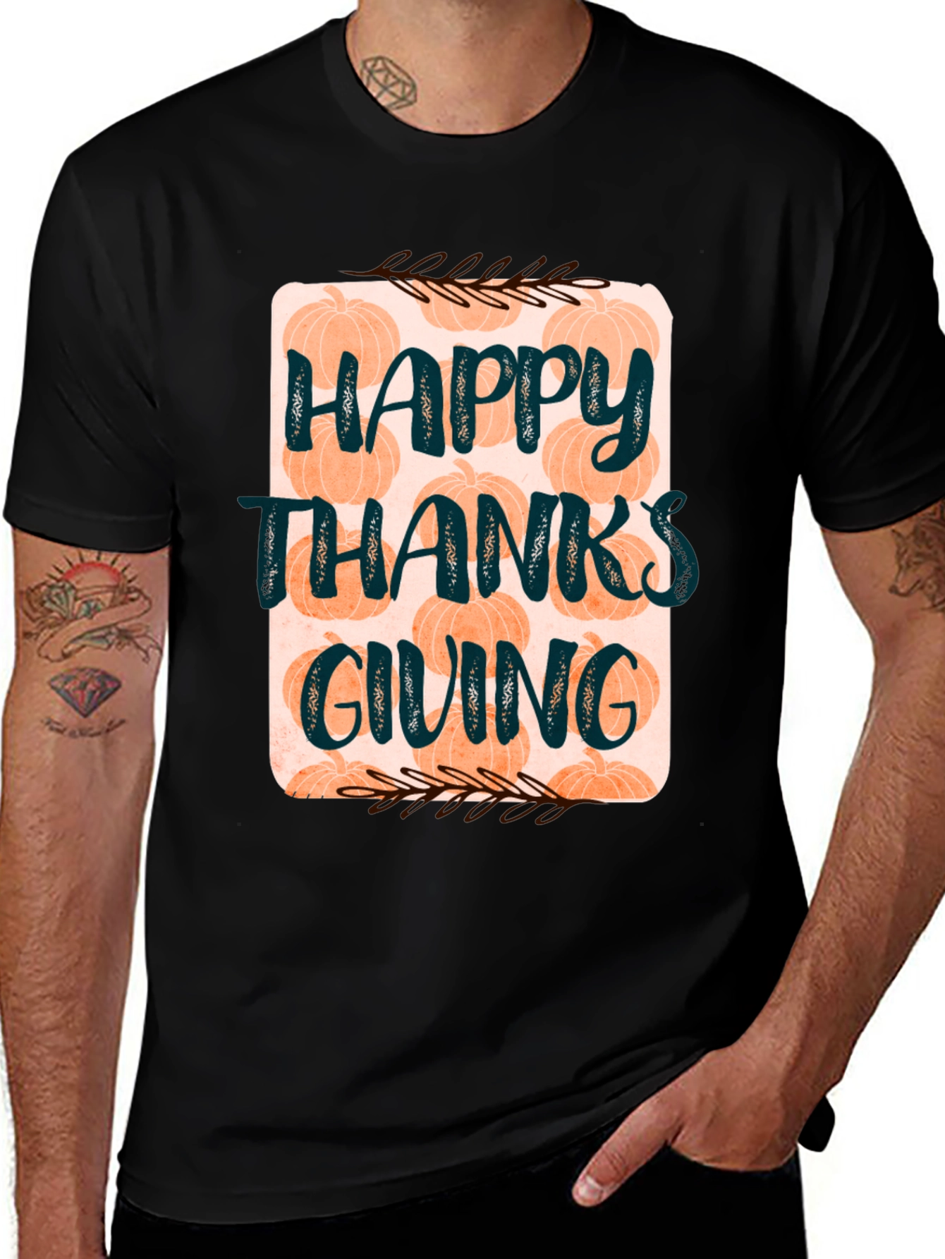 Happy Thanksgiving Pumpkin Graphic Tee