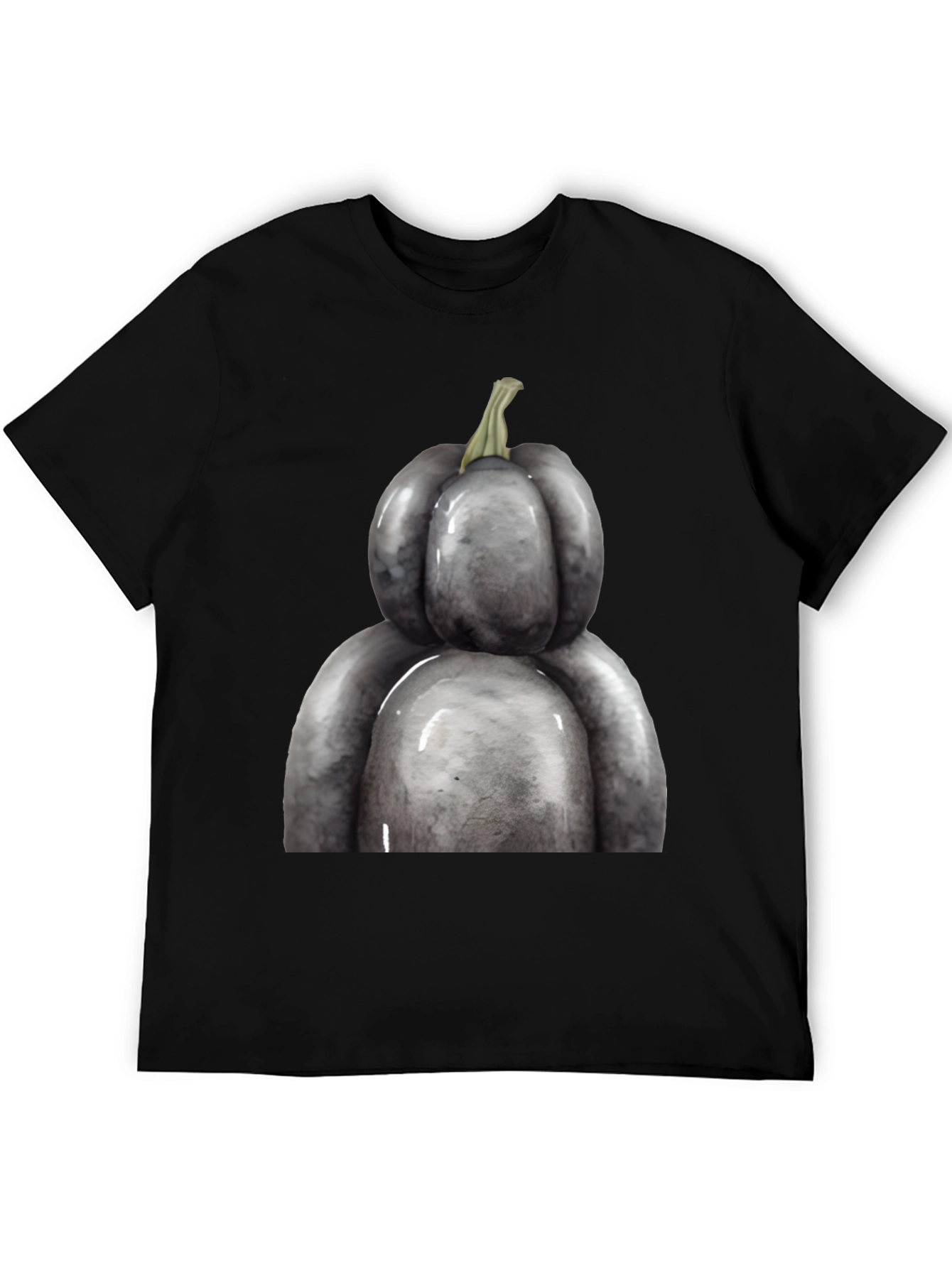 Unique Gray Pumpkin Graphic Tee - Halloween Ready