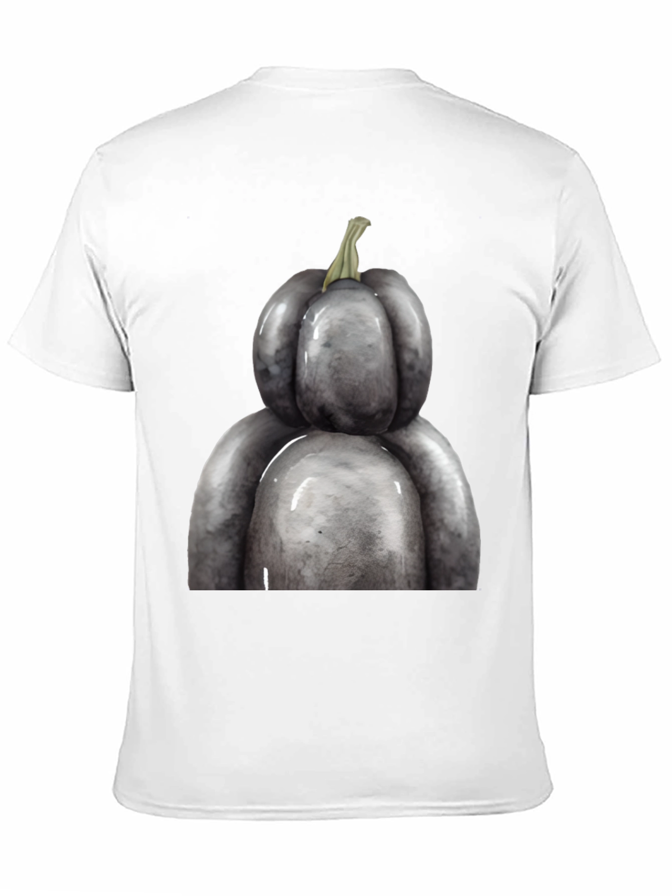 Unique Gray Pumpkin Graphic Tee - Halloween Ready