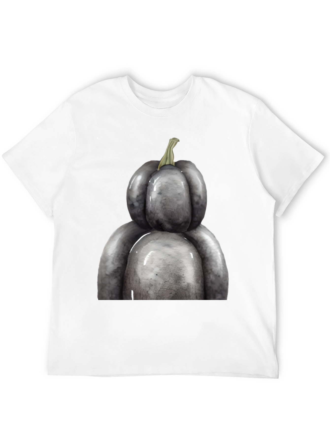 Unique Gray Pumpkin Graphic Tee - Halloween Ready