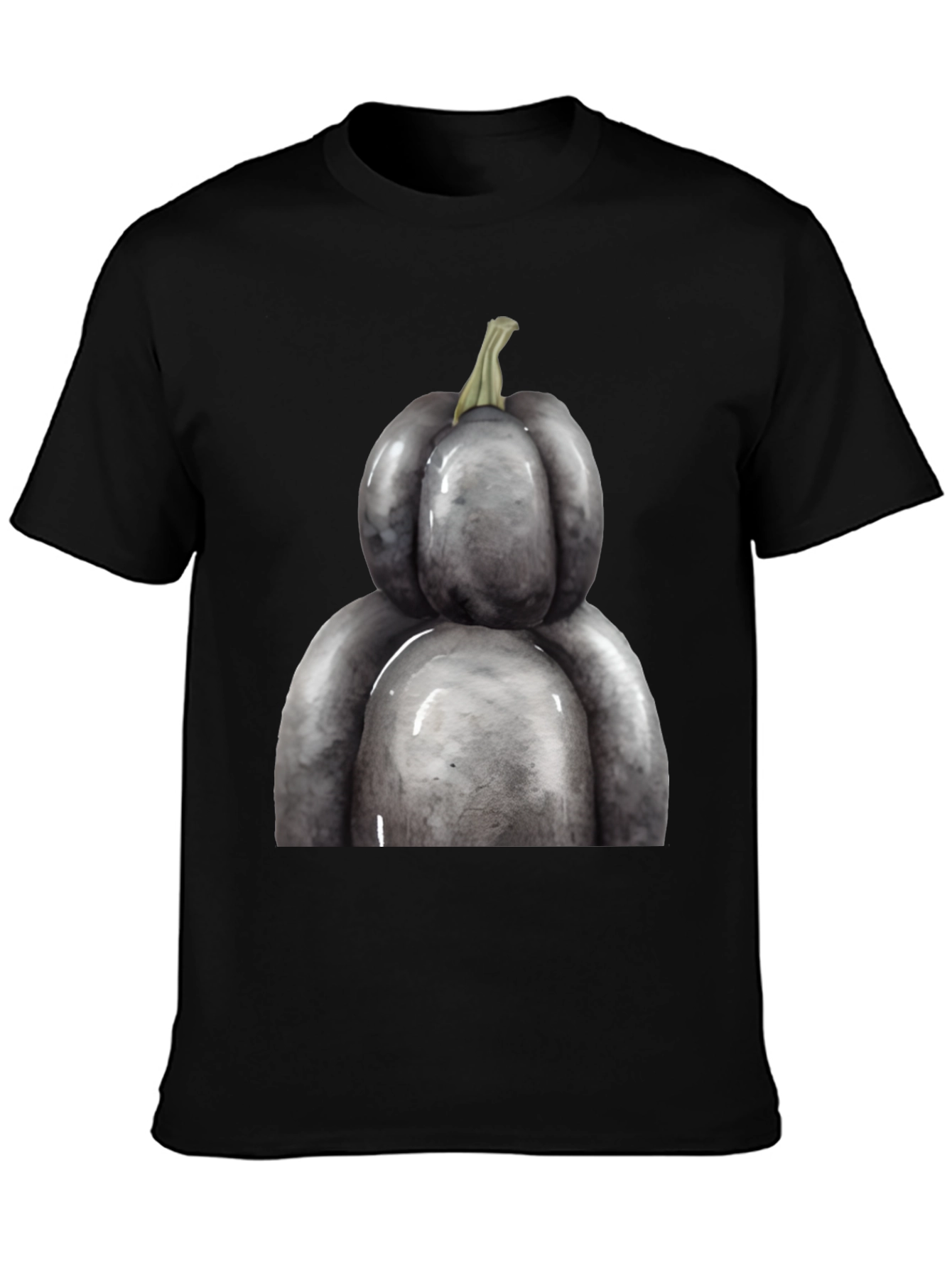 Unique Gray Pumpkin Graphic Tee - Halloween Ready
