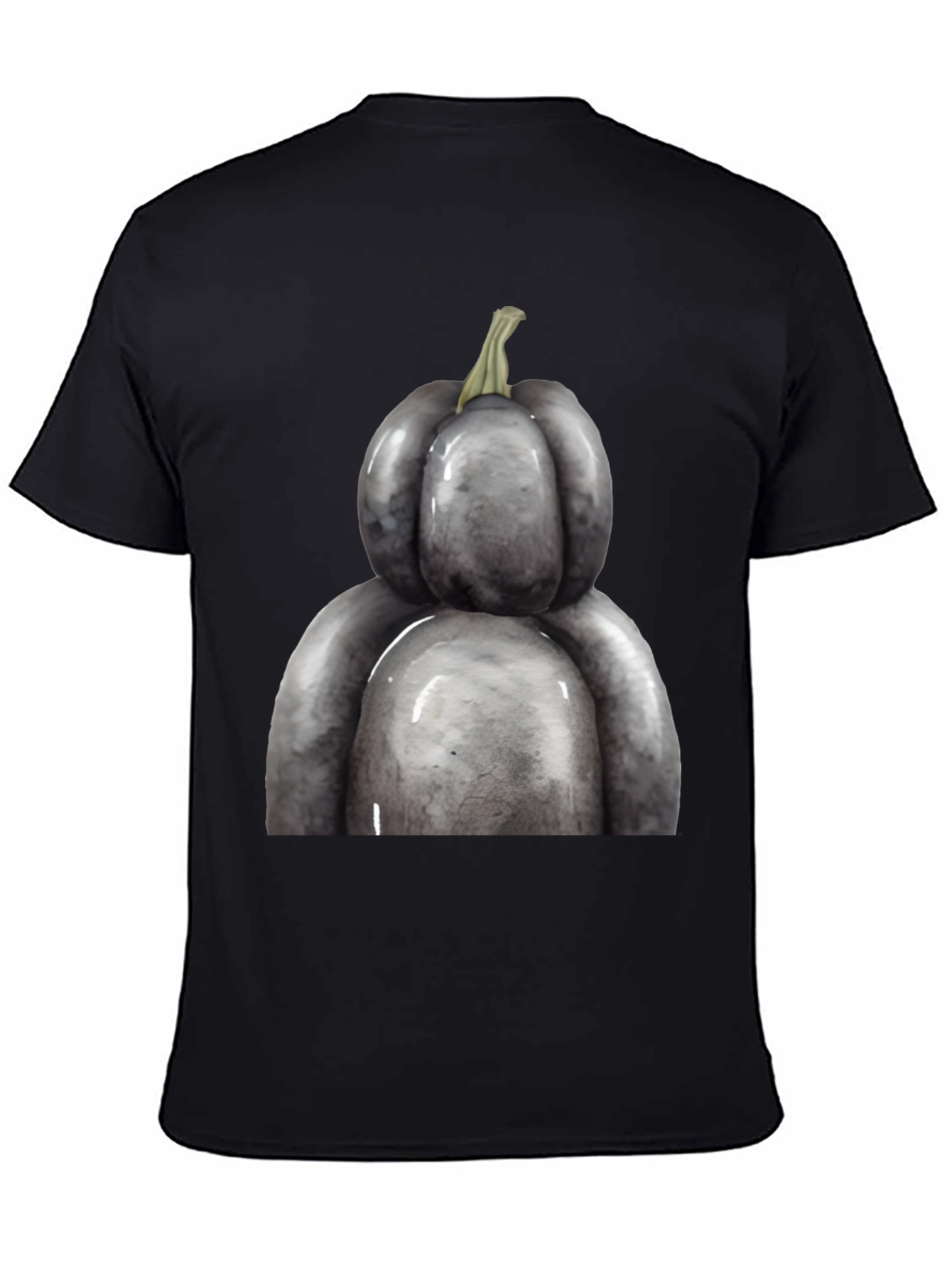Unique Gray Pumpkin Graphic Tee - Halloween Ready