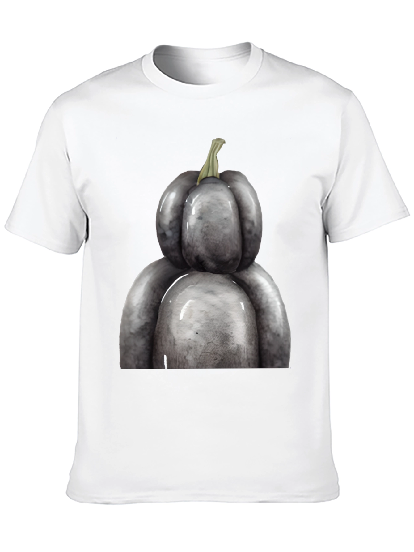 Unique Gray Pumpkin Graphic Tee - Halloween Ready