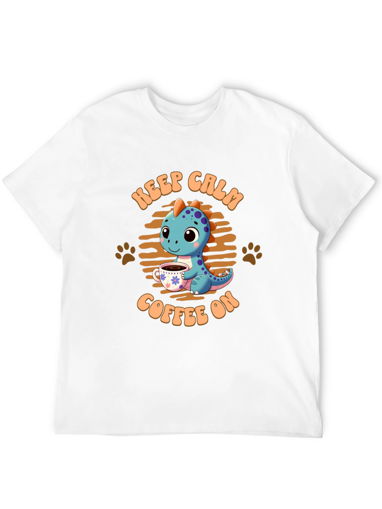 Keep Calm Coffee On Dinosaur T-Shirt