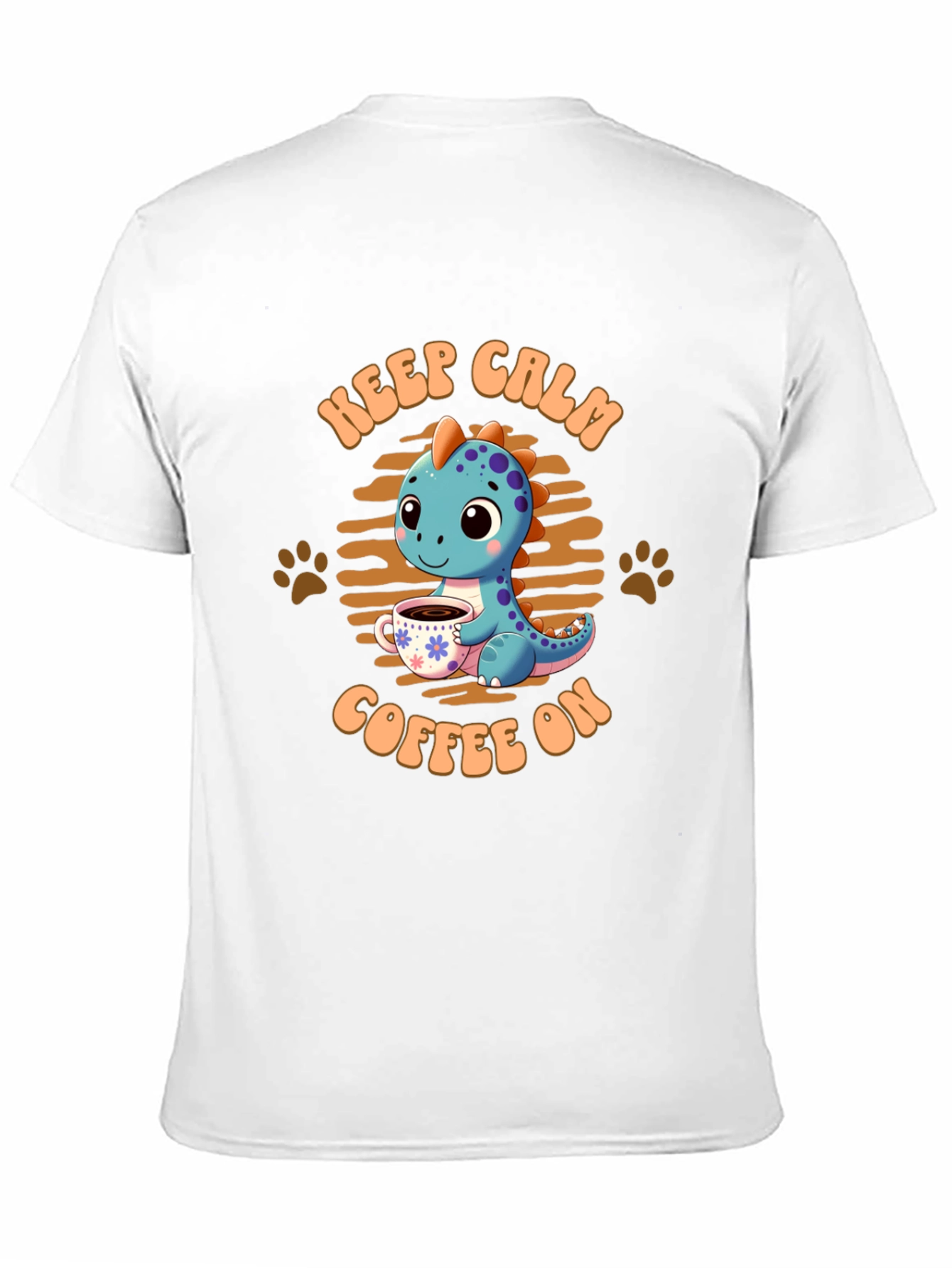 Keep Calm Coffee On Dinosaur T-Shirt