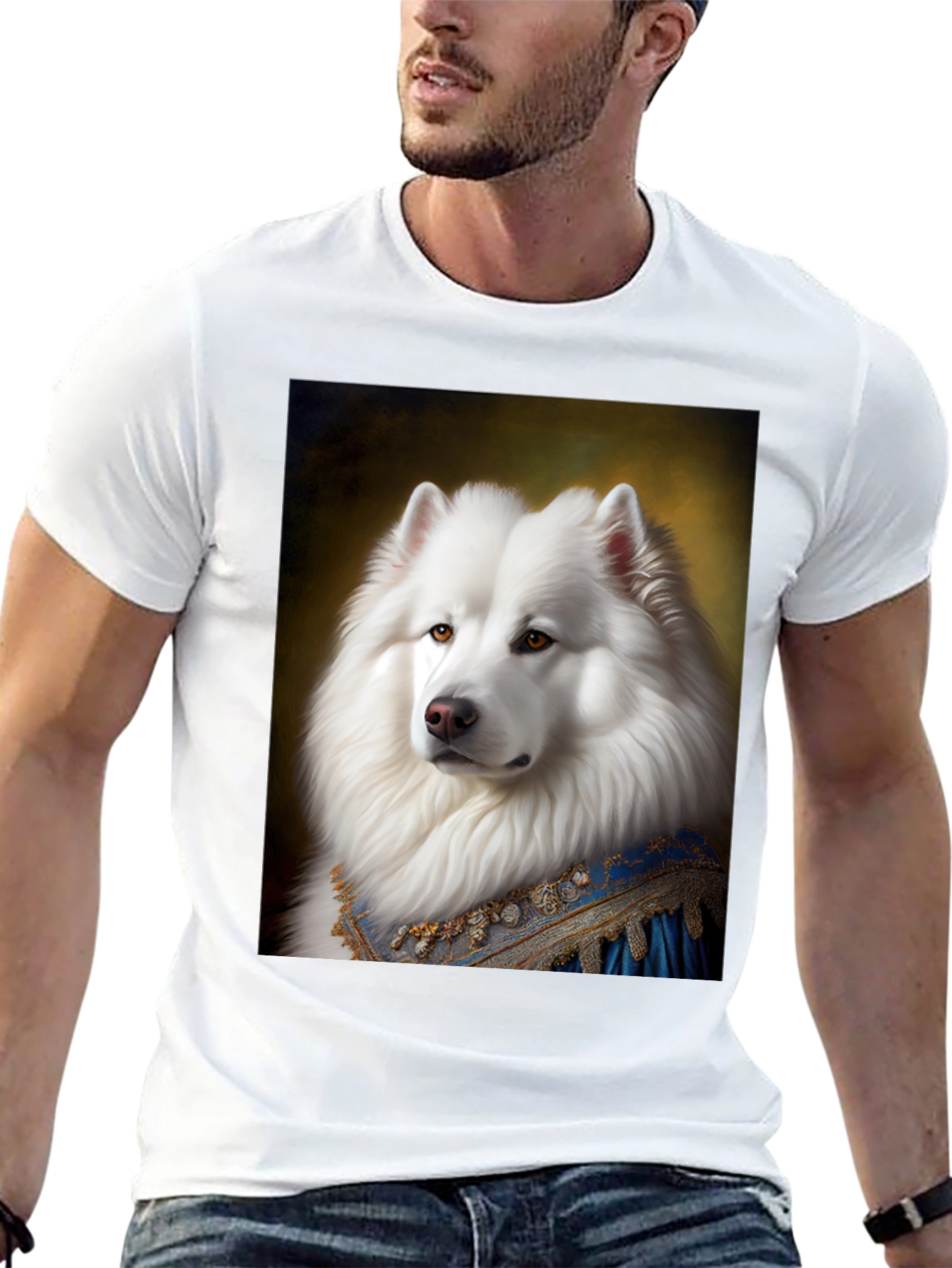 Regal Samoyed Dog Portrait T-Shirt