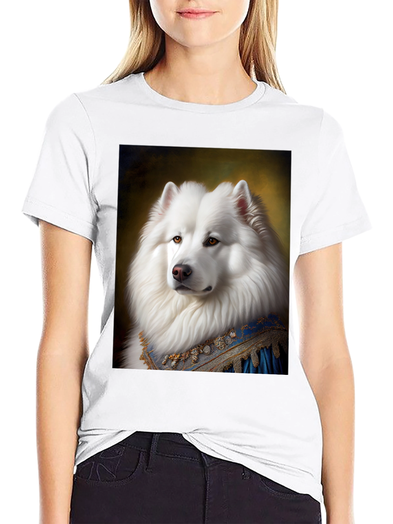 Regal Samoyed Dog Portrait T-Shirt