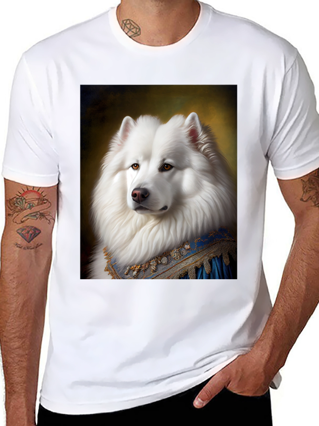 Regal Samoyed Dog Portrait T-Shirt