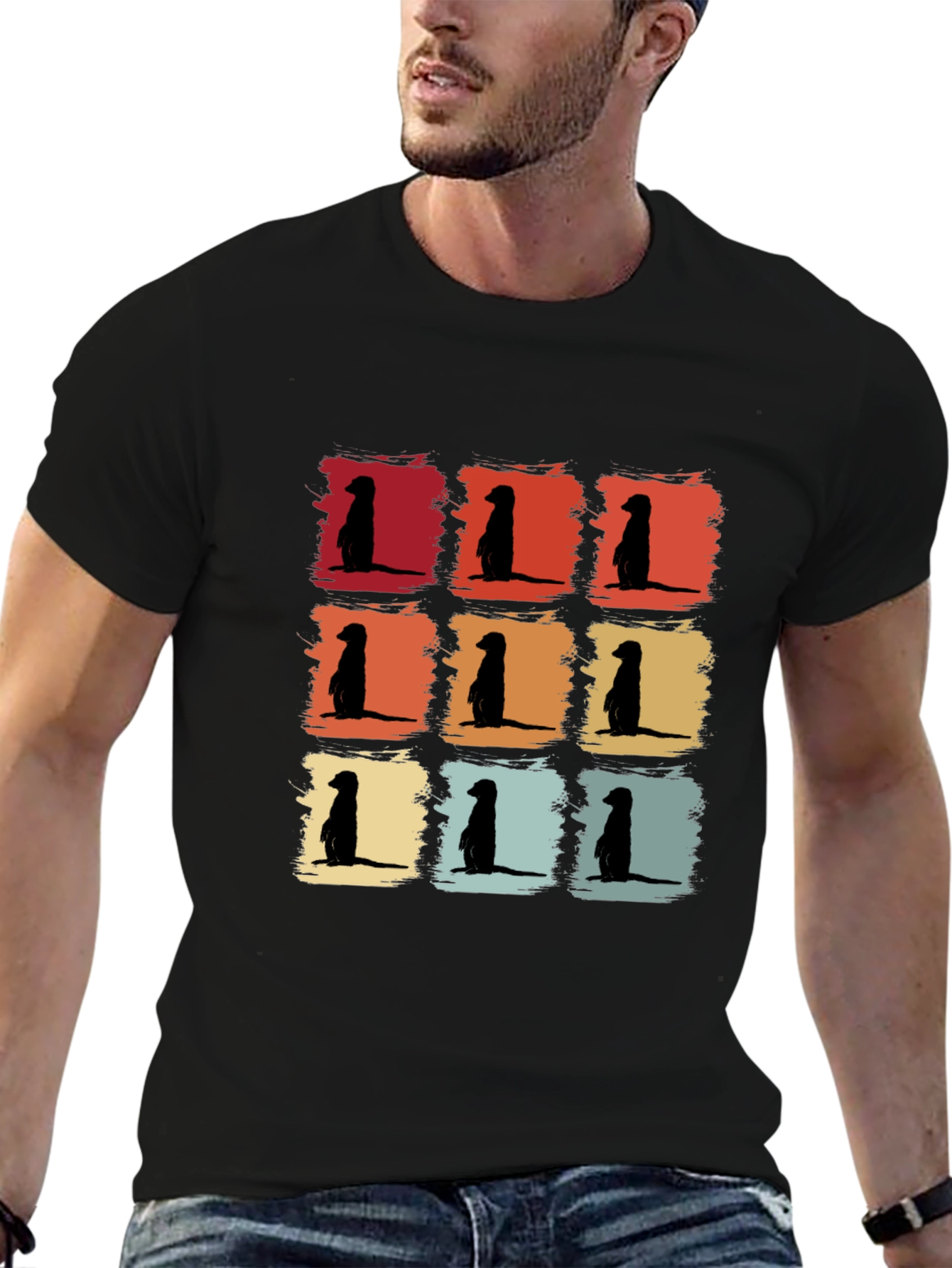Meerkat Retro T-Shirt Cool Animal Tee