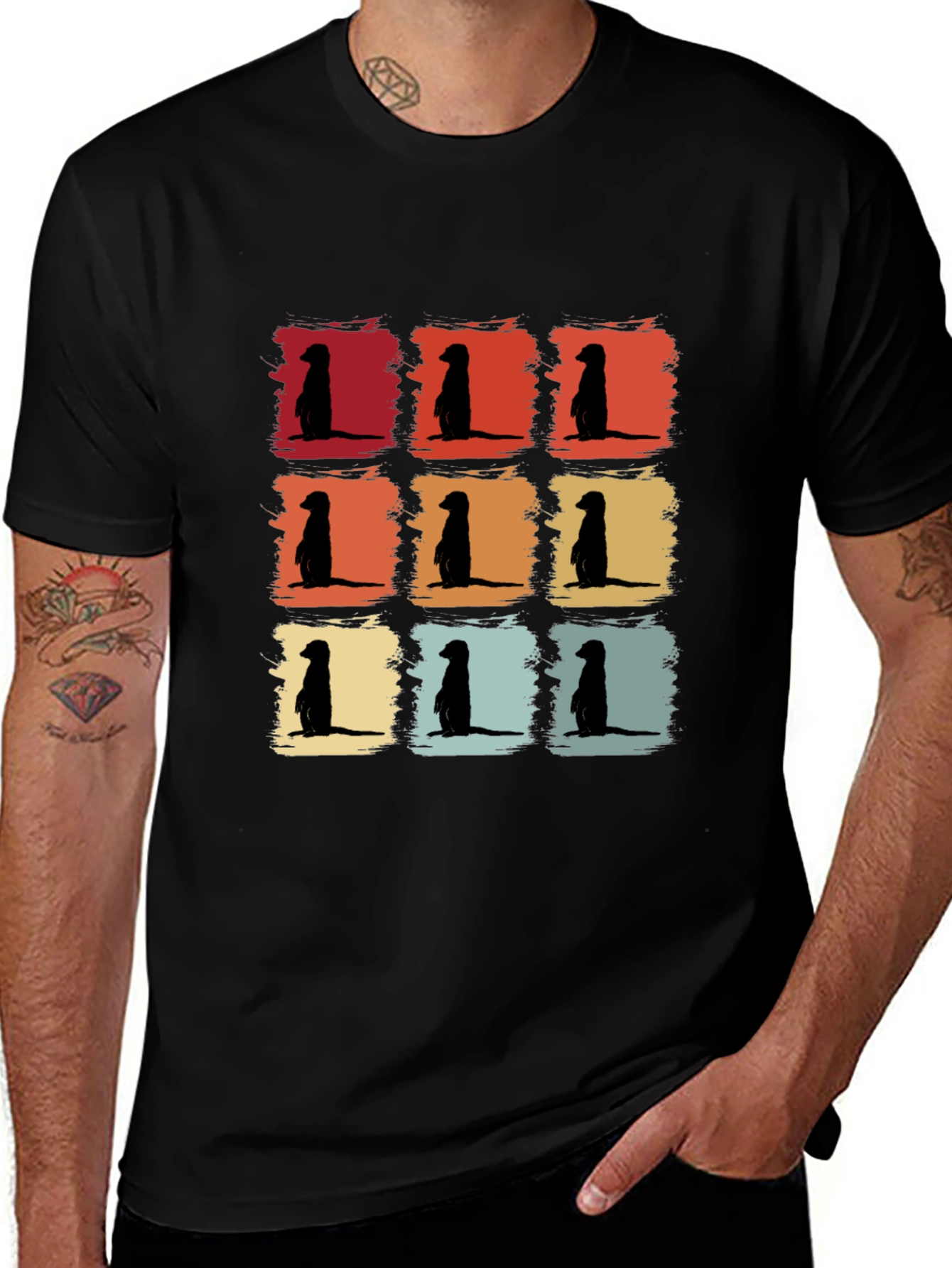 Meerkat Retro T-Shirt Cool Animal Tee