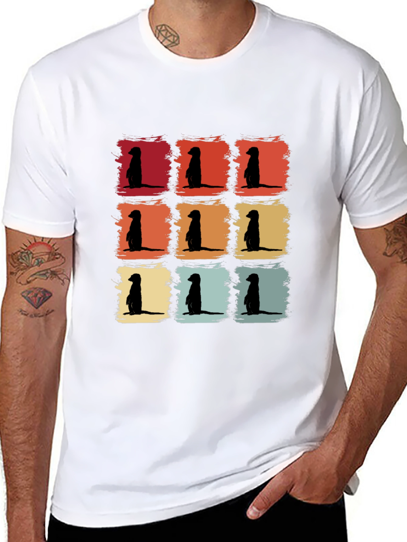 Meerkat Retro T-Shirt Cool Animal Tee