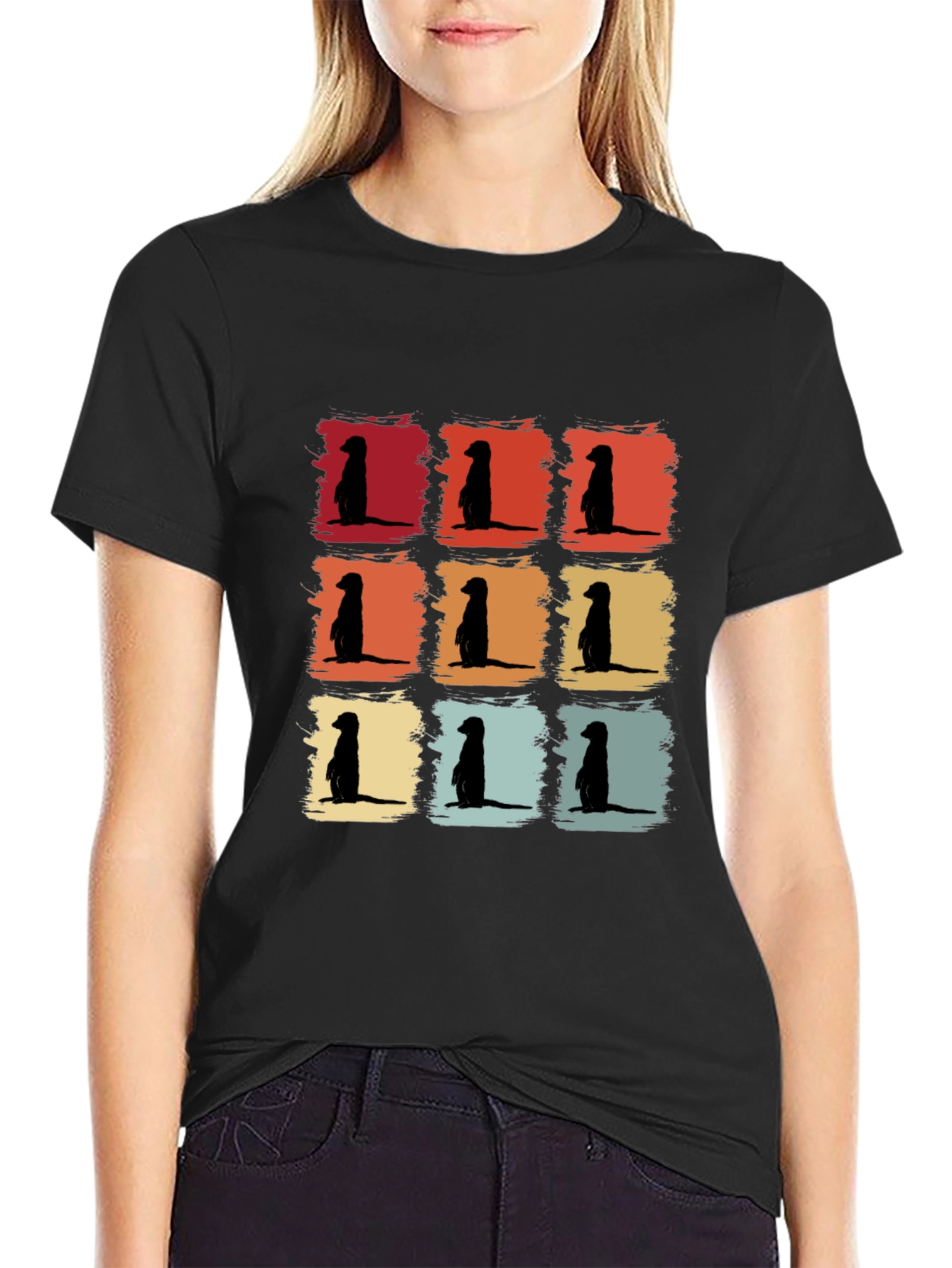Meerkat Retro T-Shirt Cool Animal Tee