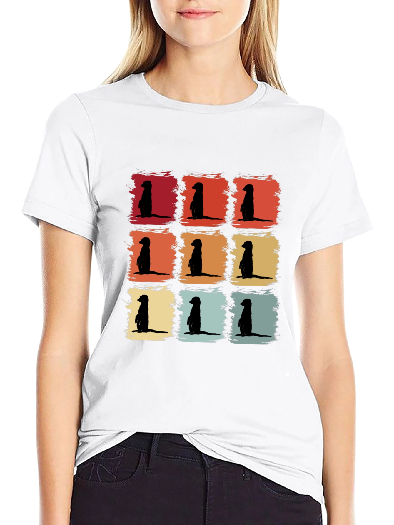 Meerkat Retro T-Shirt Cool Animal Tee