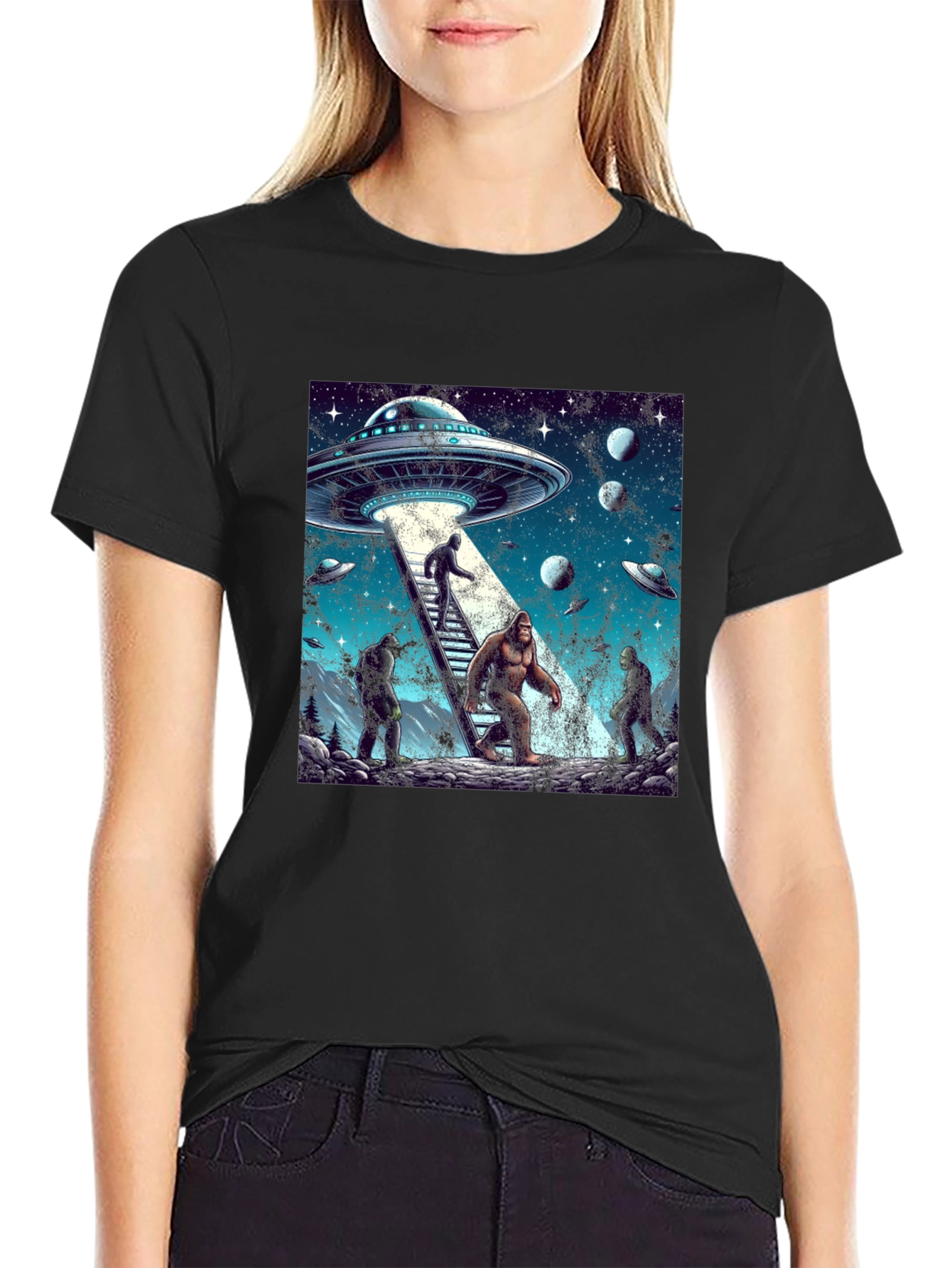 UFO Bigfoot Alien T-Shirt