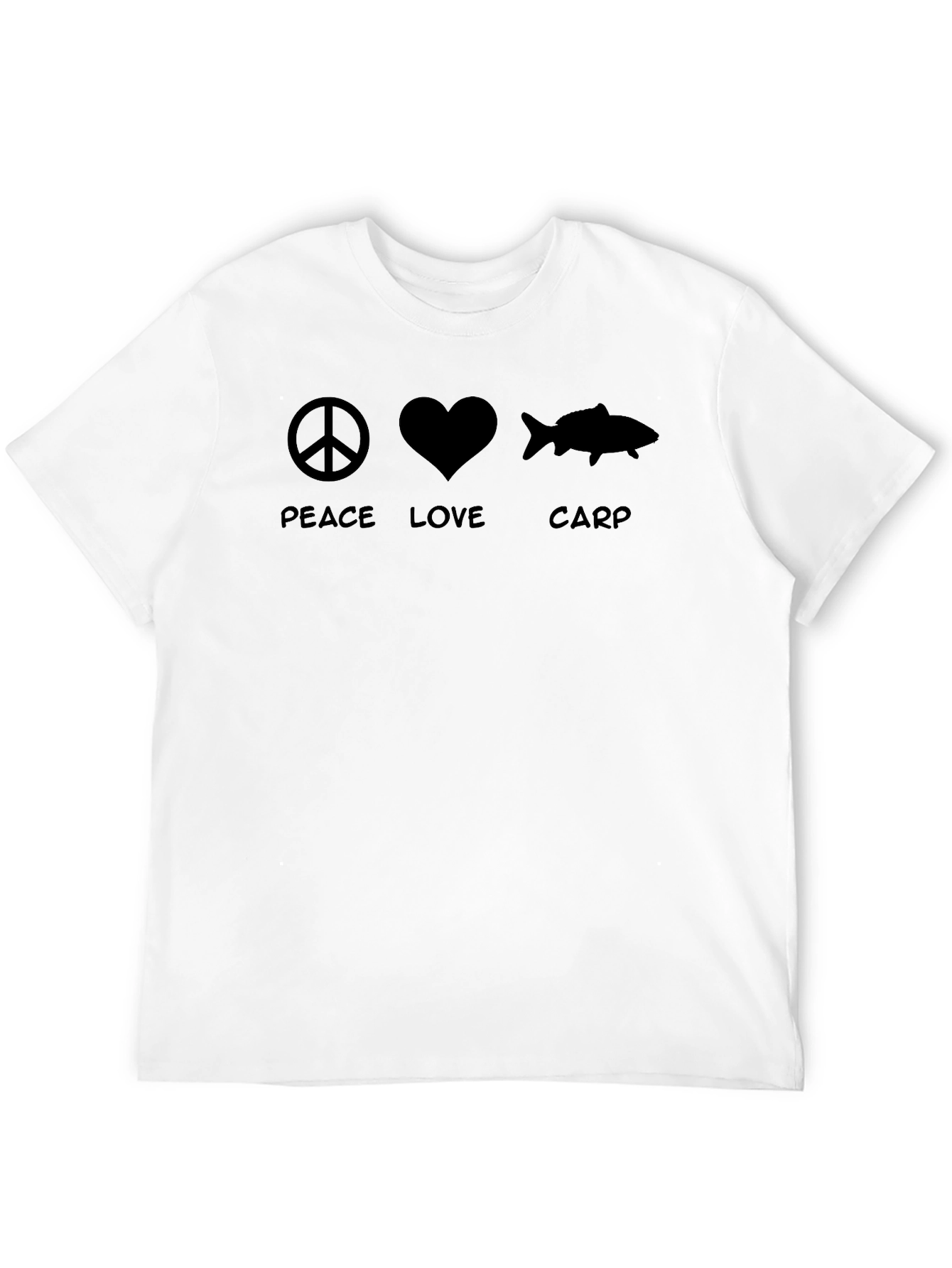 Peace Love Carp T-Shirt - Black Cotton Graphic Tee
