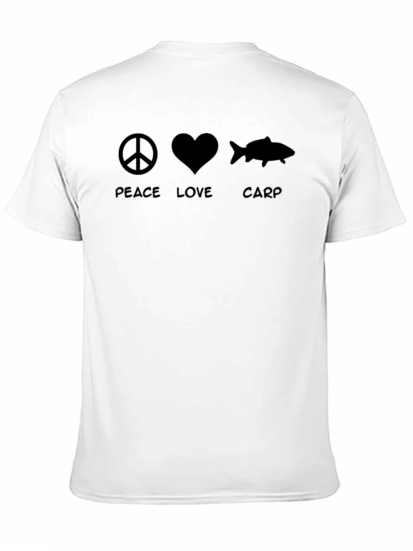 Peace Love Carp T-Shirt - Black Cotton Graphic Tee