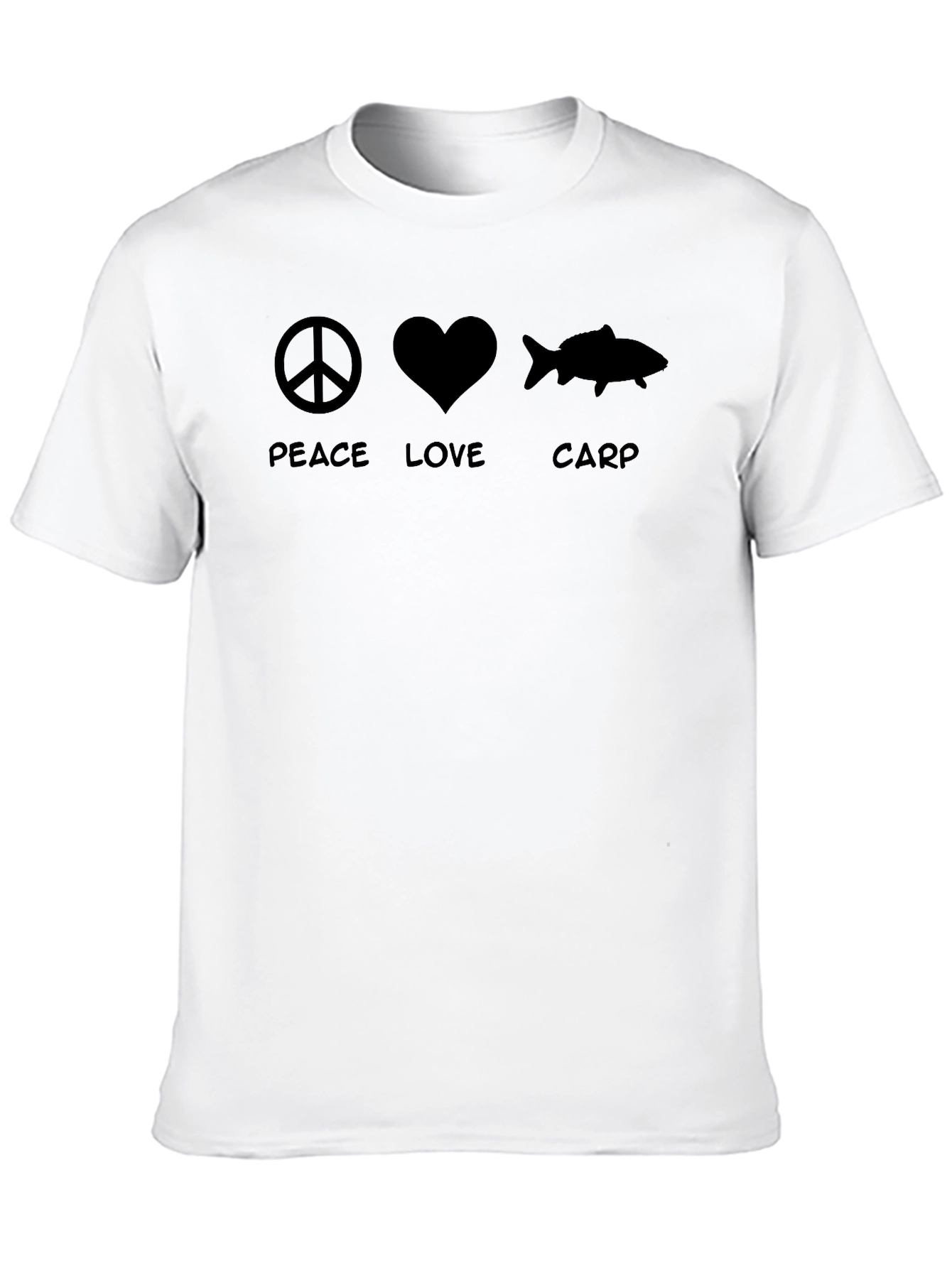 Peace Love Carp T-Shirt - Black Cotton Graphic Tee