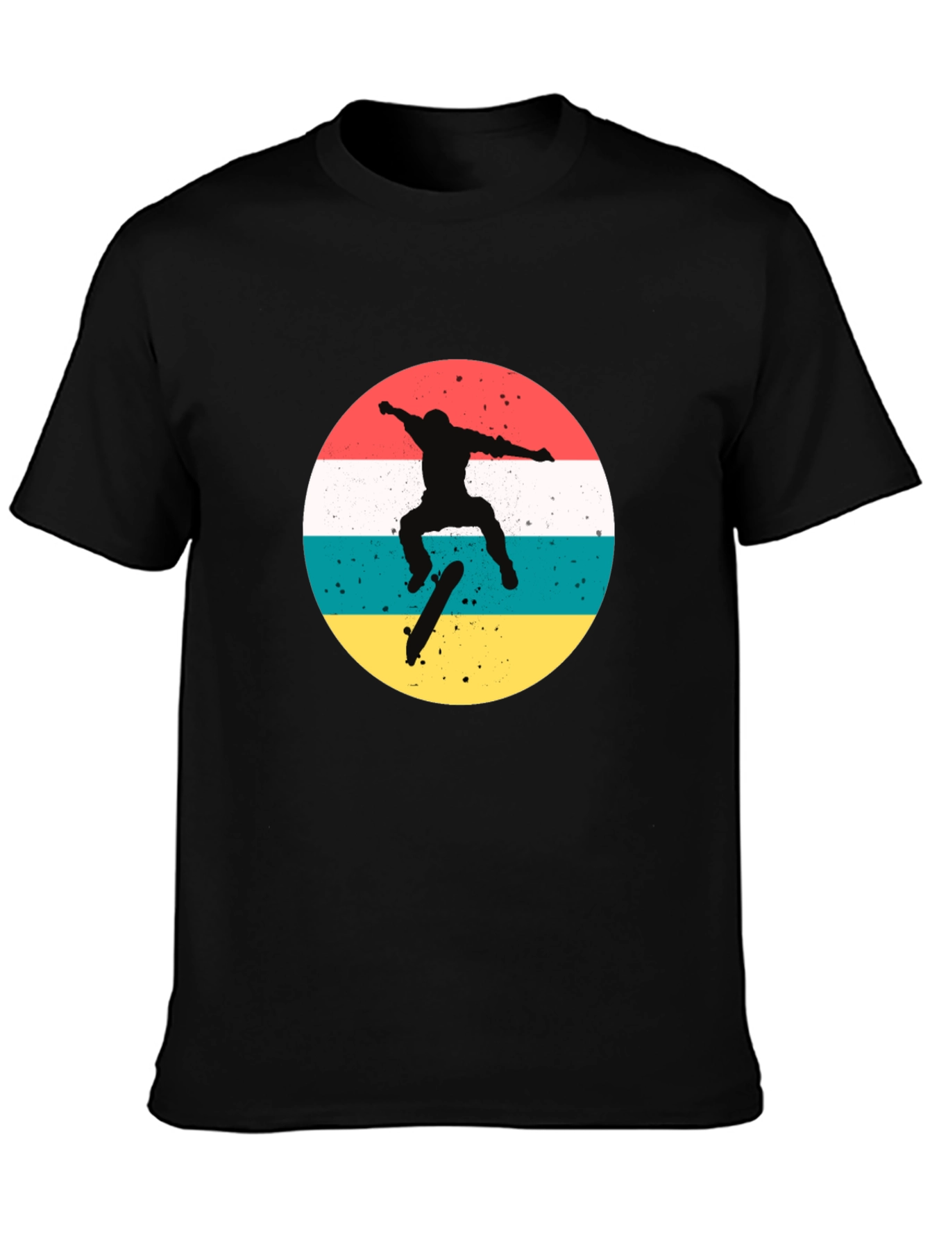 Retro Skater Graphic T-Shirt - Black
