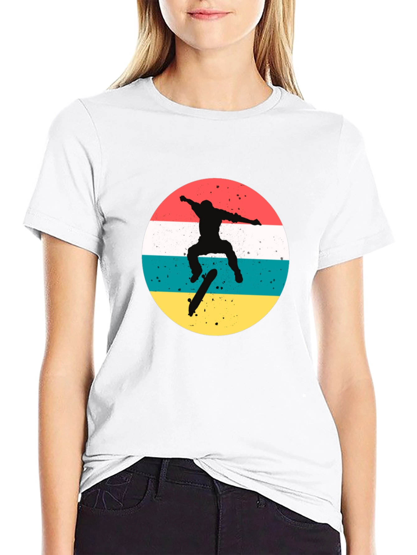 Retro Skater Graphic T-Shirt - Black