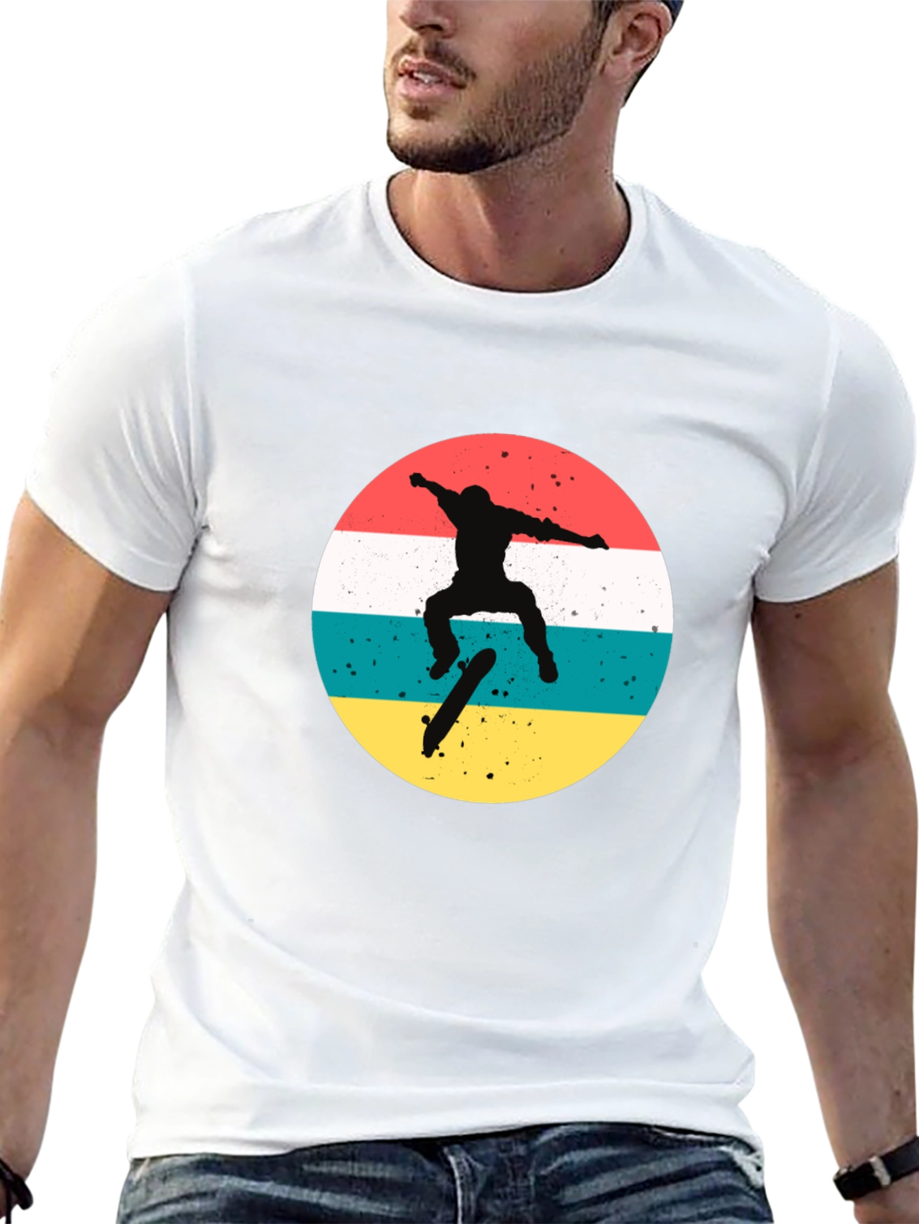 Retro Skater Graphic T-Shirt - Black