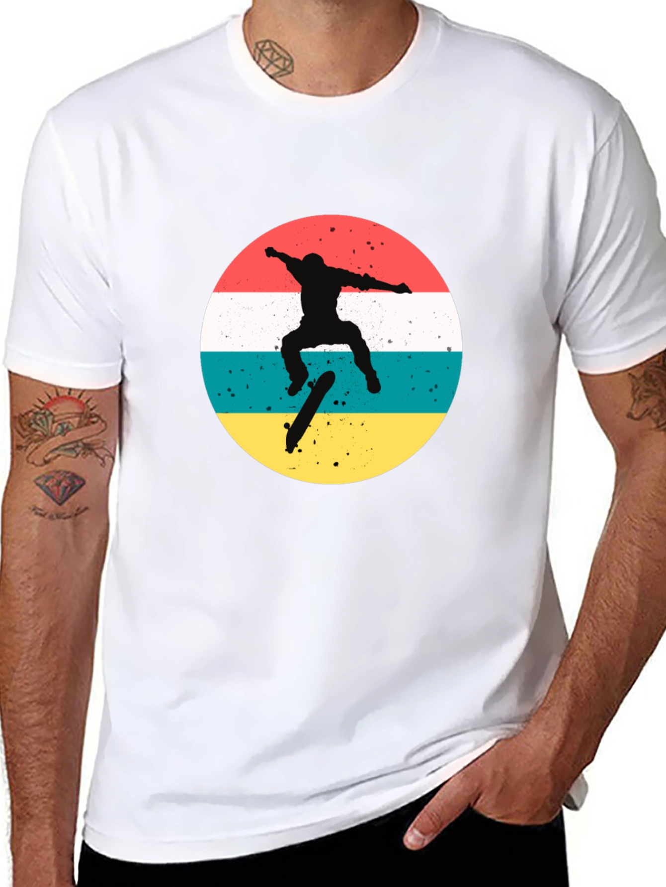 Retro Skater Graphic T-Shirt - Black
