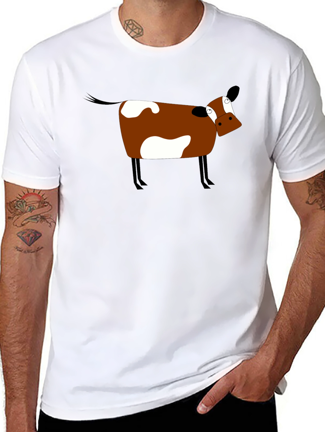 Cow Cartoon T-Shirt - Funny Graphic Tee