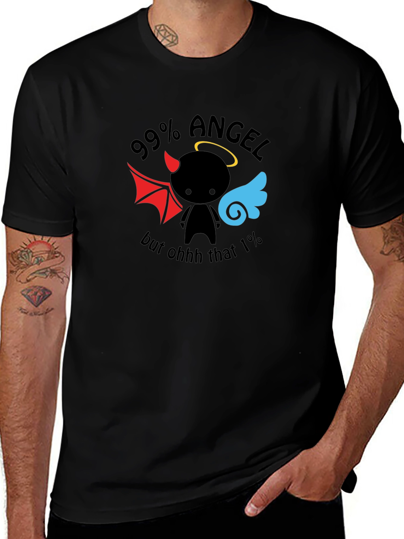 99% Angel Funny Graphic T-Shirt