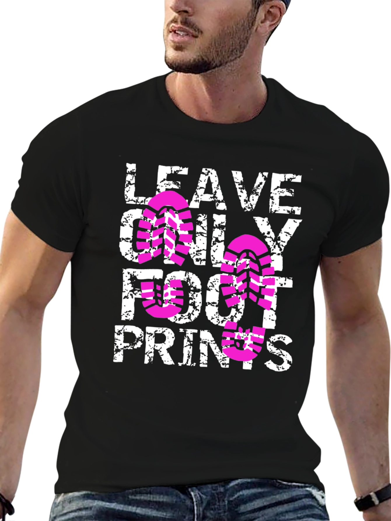 Leave Only Footprints Black T-Shirt