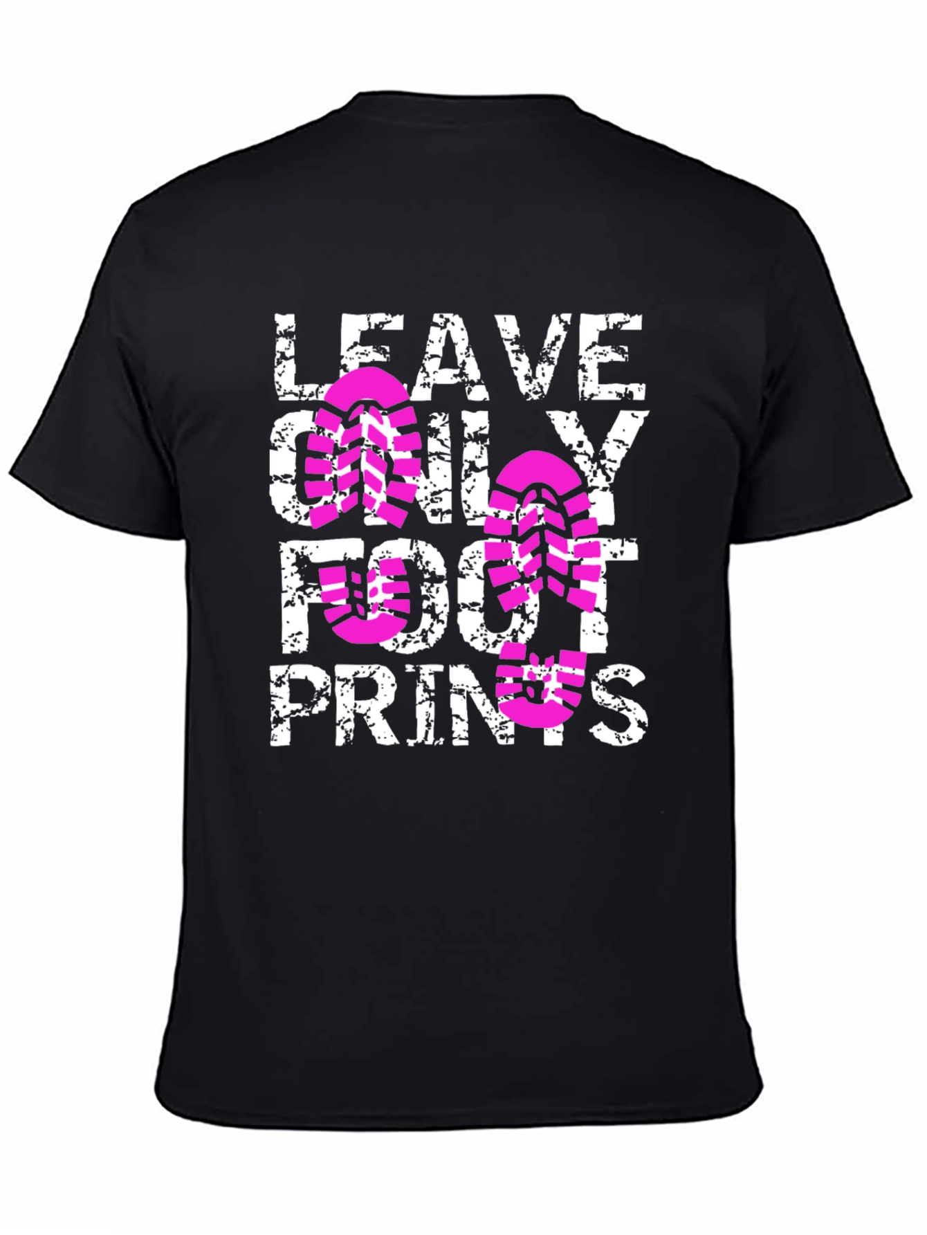Leave Only Footprints Black T-Shirt