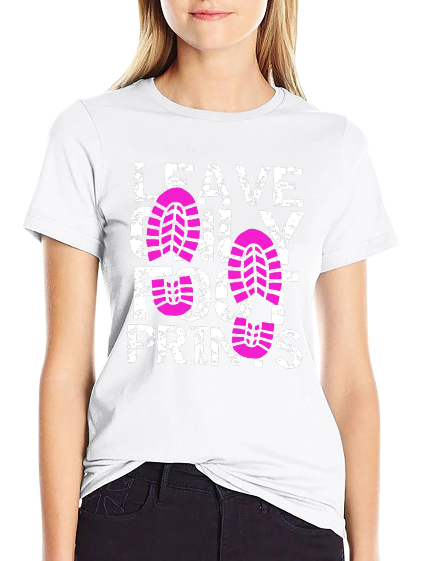 Leave Only Footprints Black T-Shirt