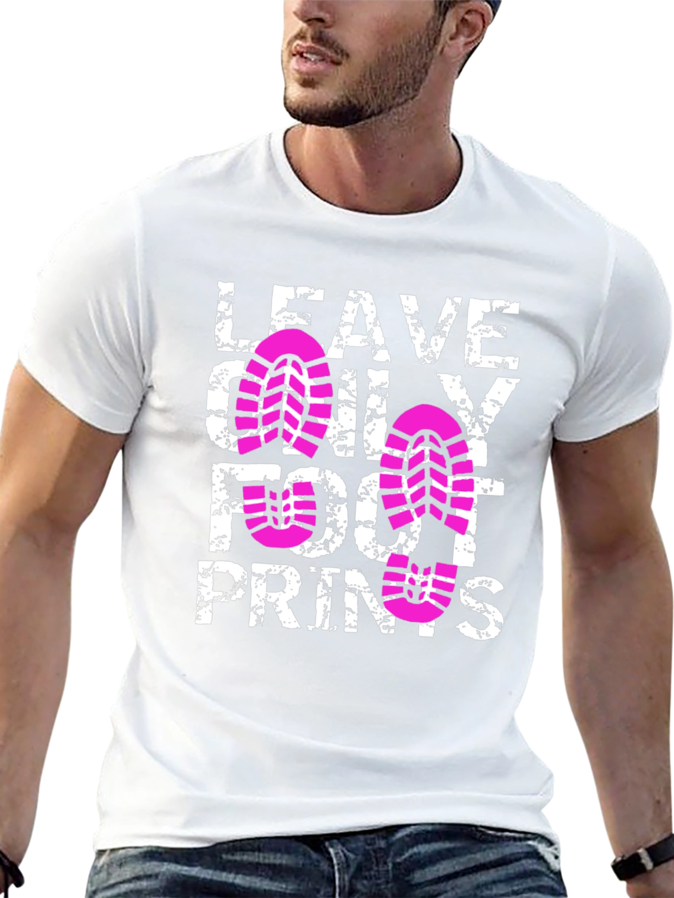 Leave Only Footprints Black T-Shirt