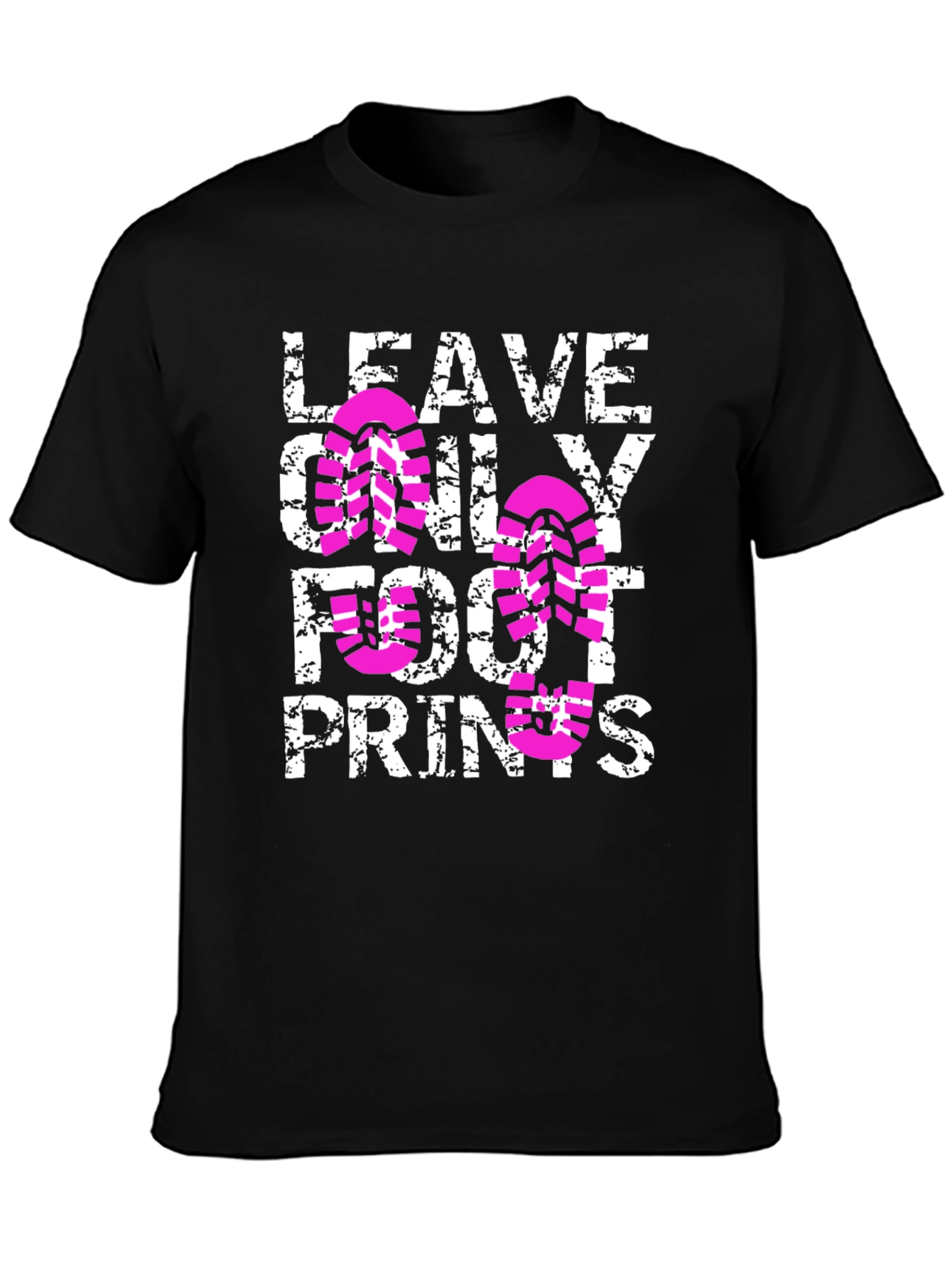 Leave Only Footprints Black T-Shirt