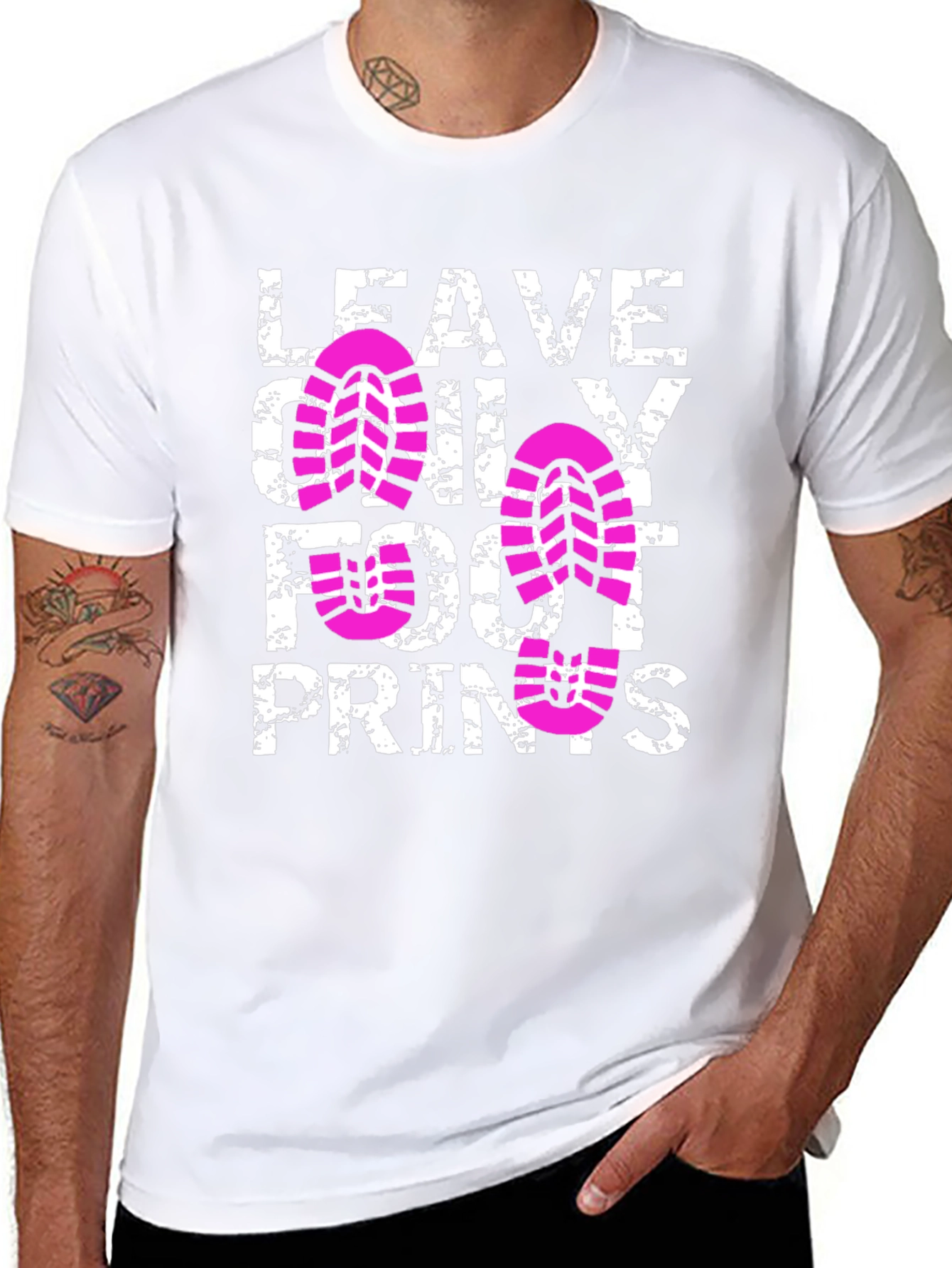 Leave Only Footprints Black T-Shirt