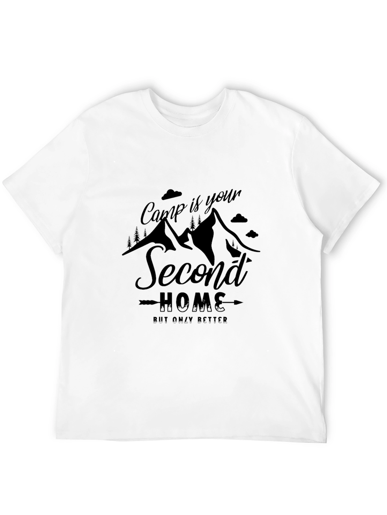 Camp is Your Second Home Black Graphic Tee