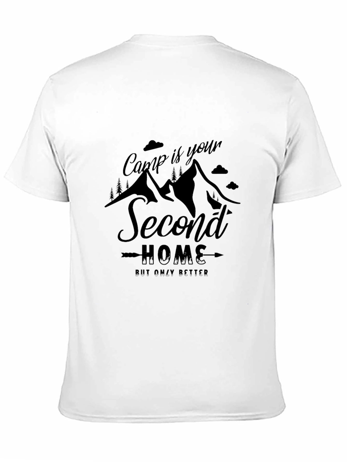 Camp is Your Second Home Black Graphic Tee