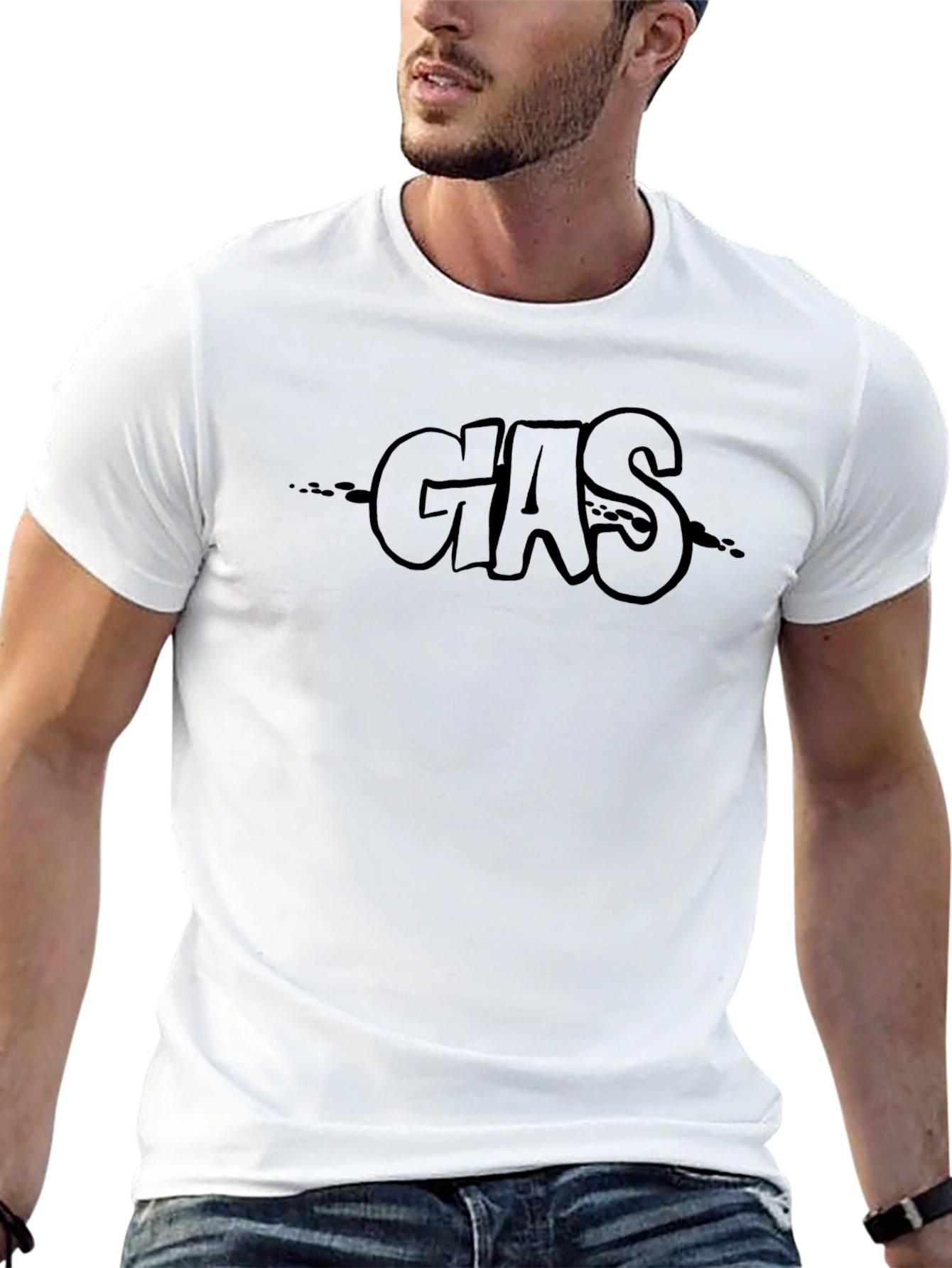 GAS Graphic Print T-Shirt - Black Crew Neck Tee