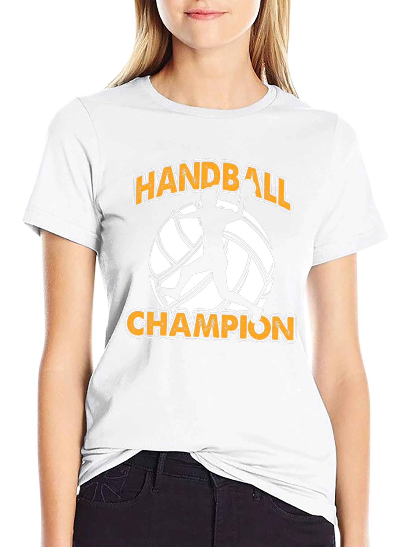 Handball Champion Black T-Shirt for Sports Fans