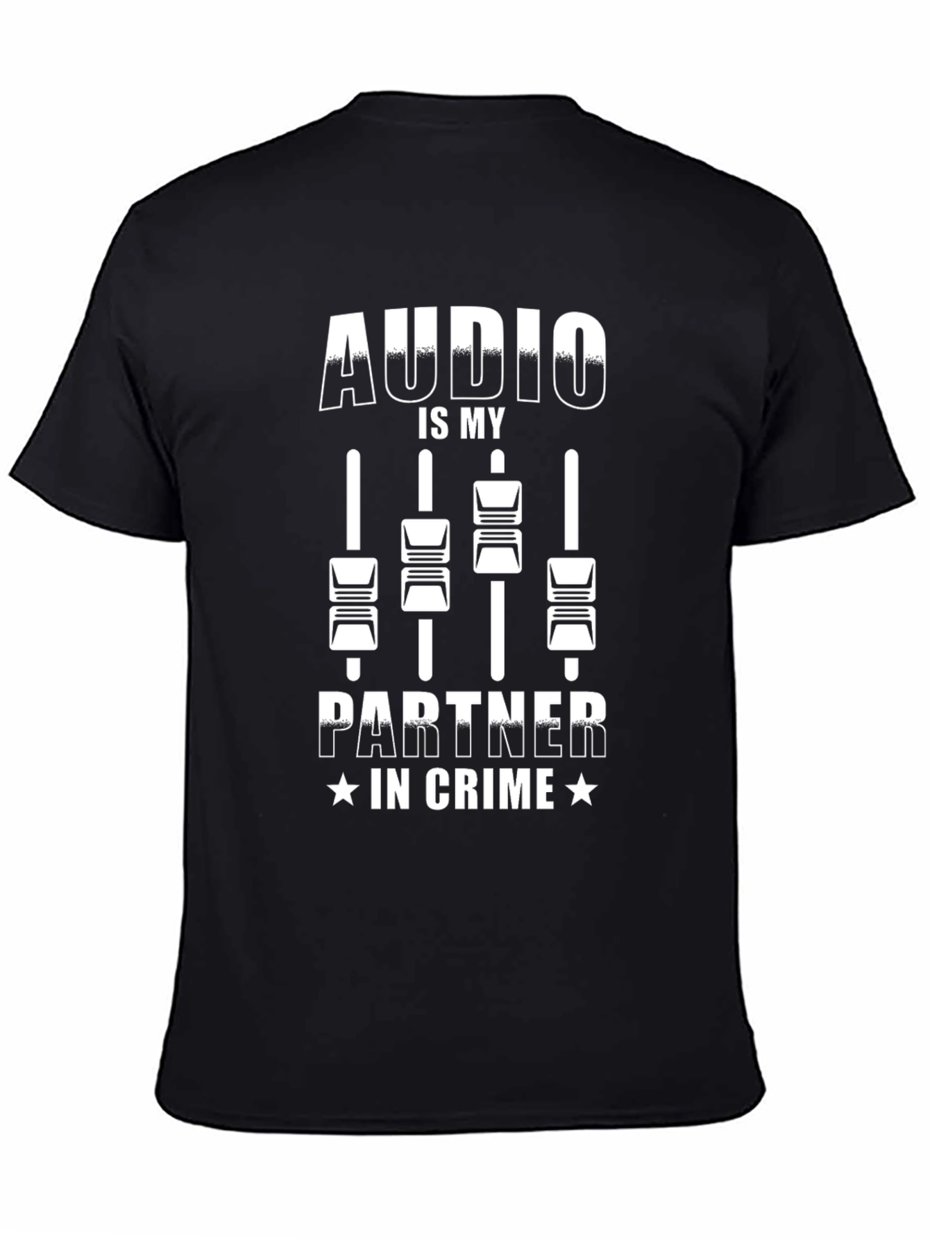 Audio is My Partner in Crime Black T-Shirt