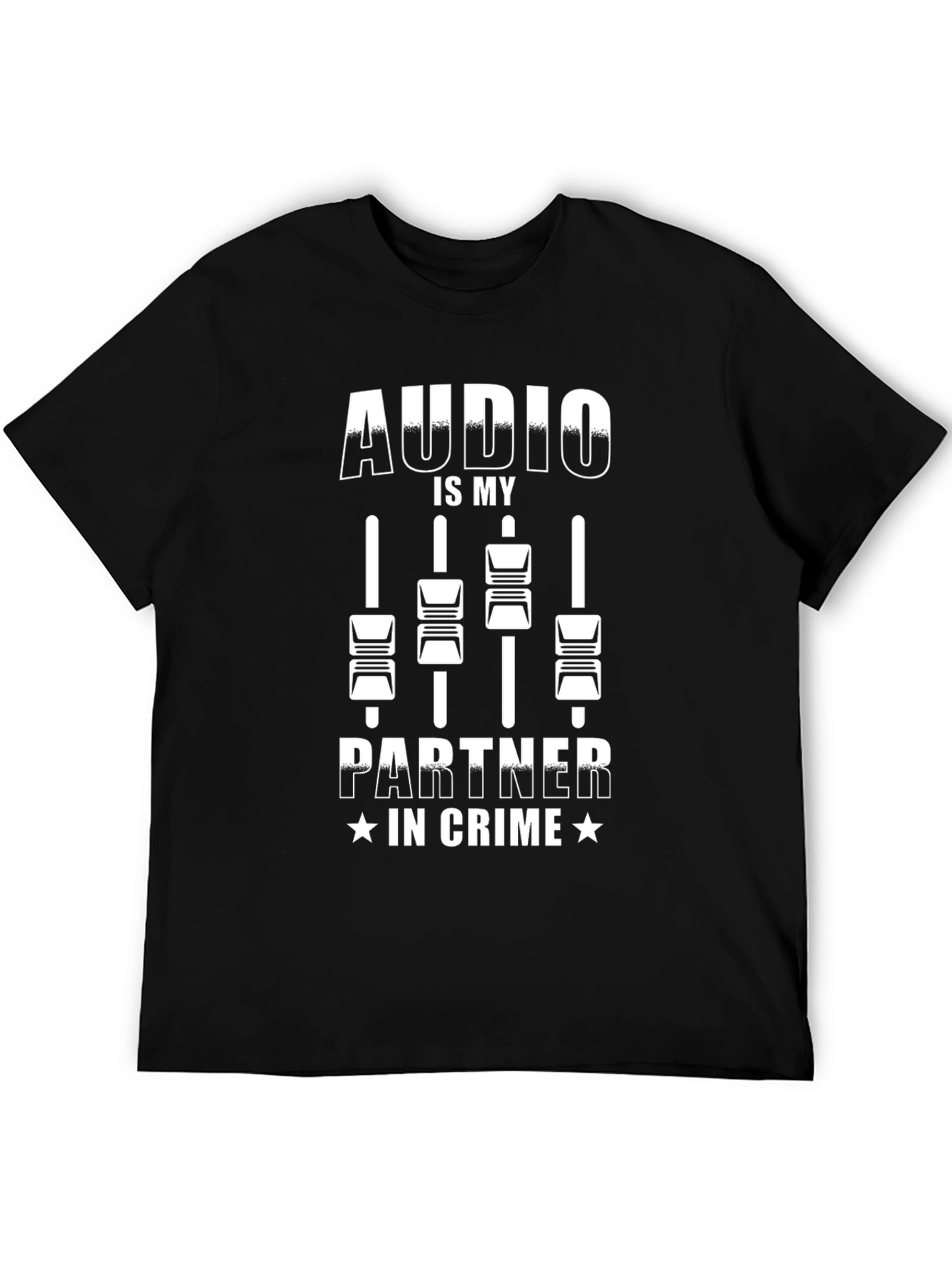 Audio is My Partner in Crime Black T-Shirt