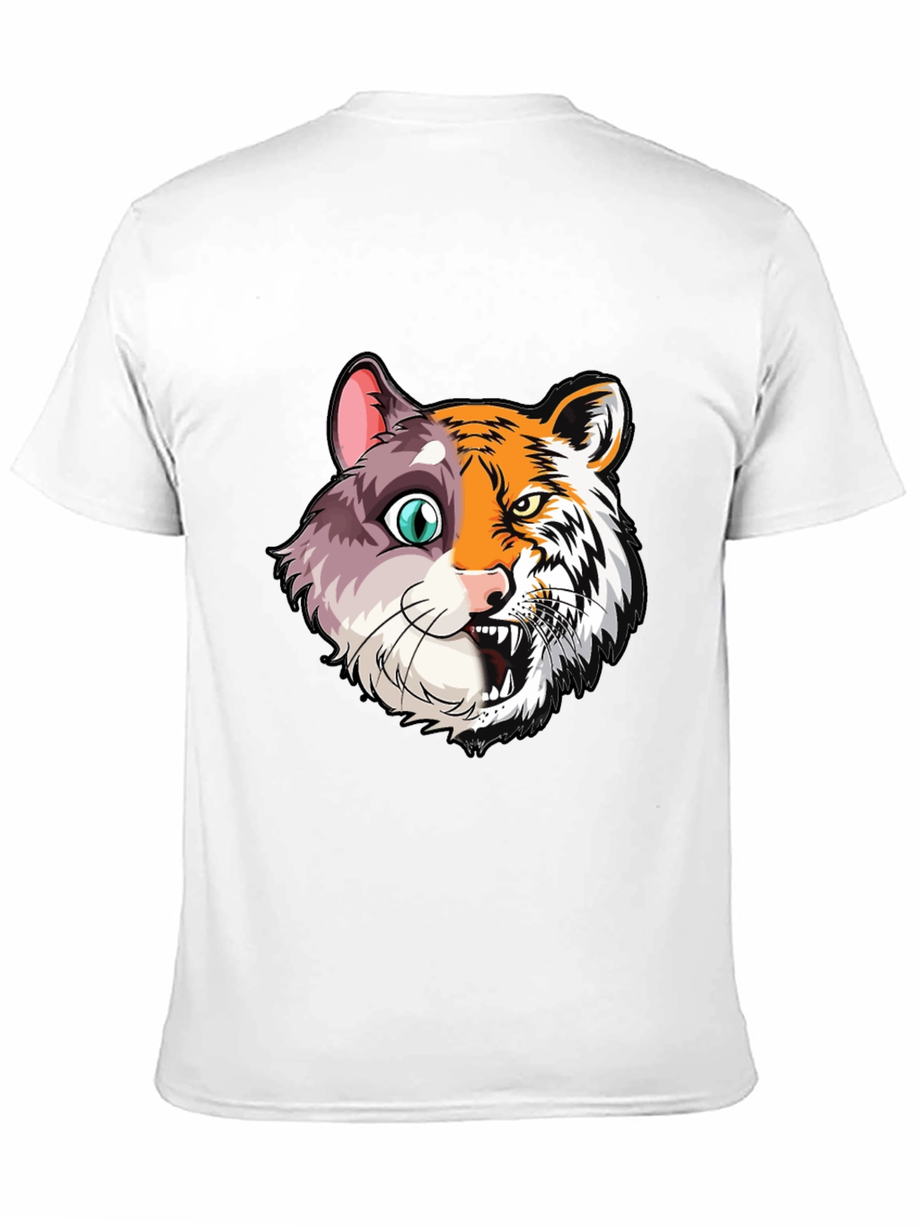 Half Cat Half Tiger Graphic T-Shirt