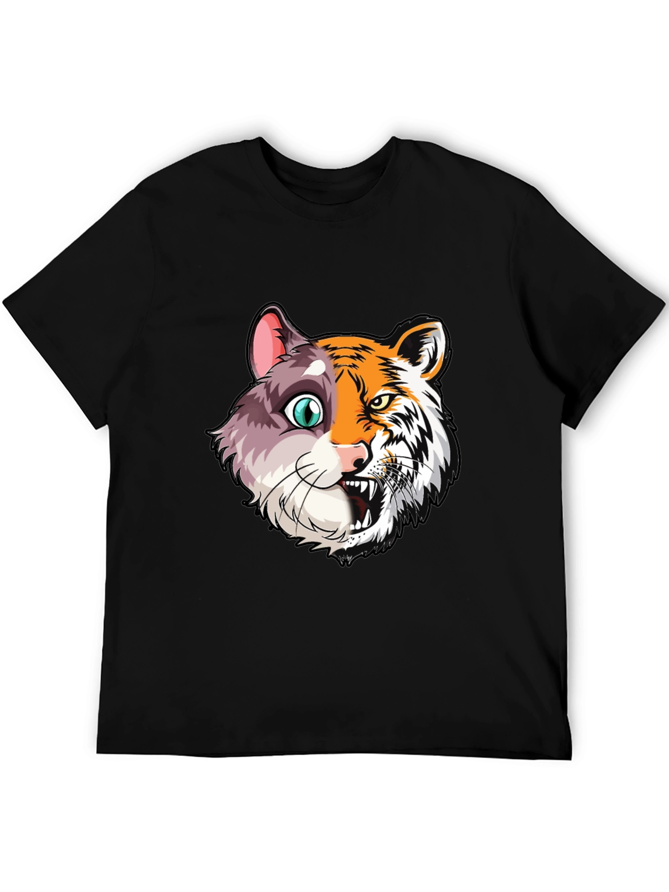 Half Cat Half Tiger Graphic T-Shirt