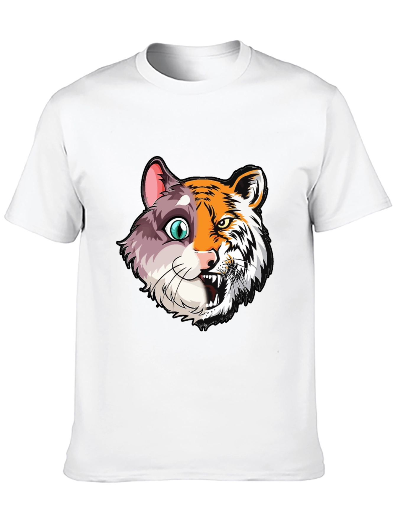Half Cat Half Tiger Graphic T-Shirt