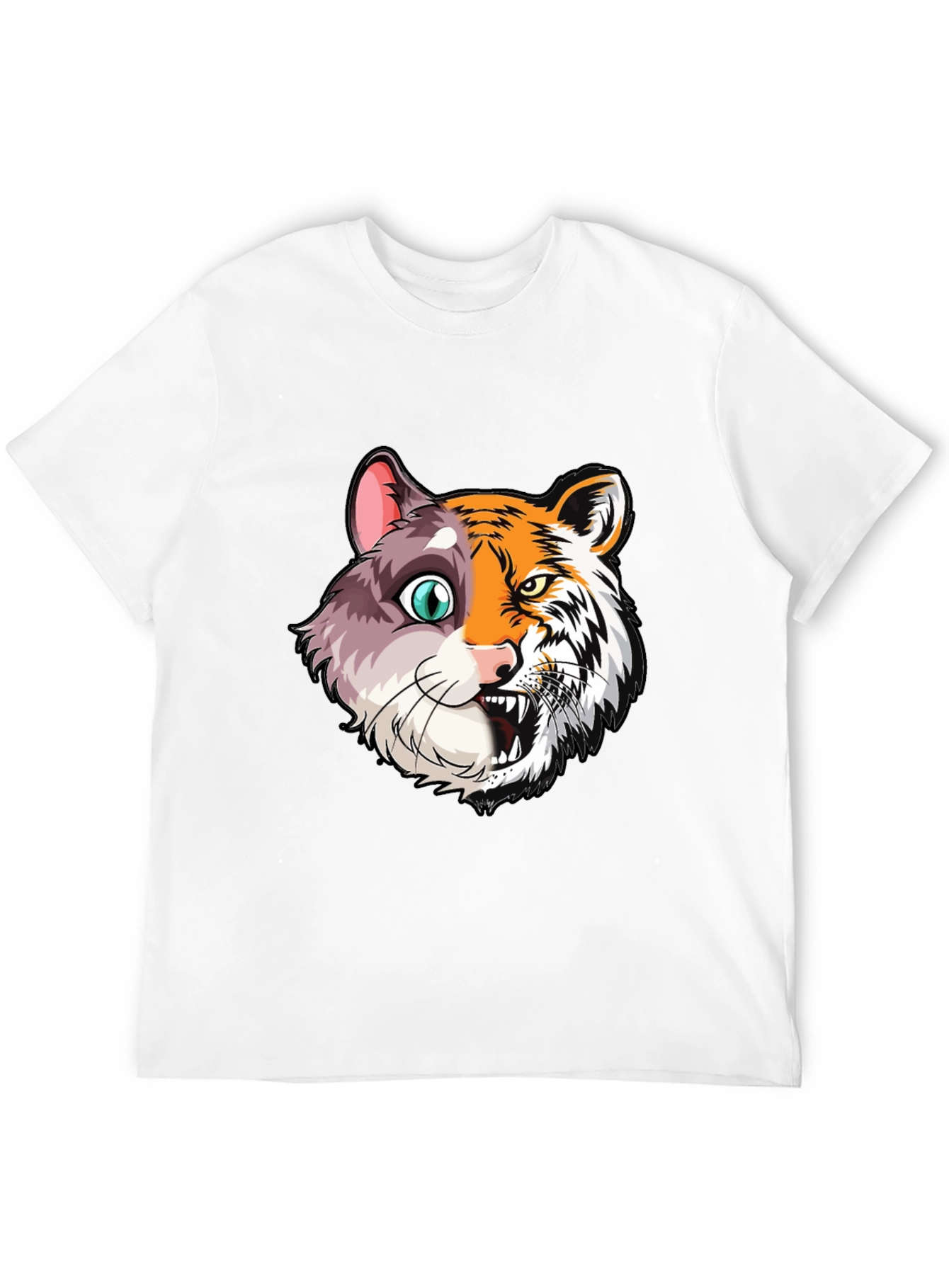 Half Cat Half Tiger Graphic T-Shirt
