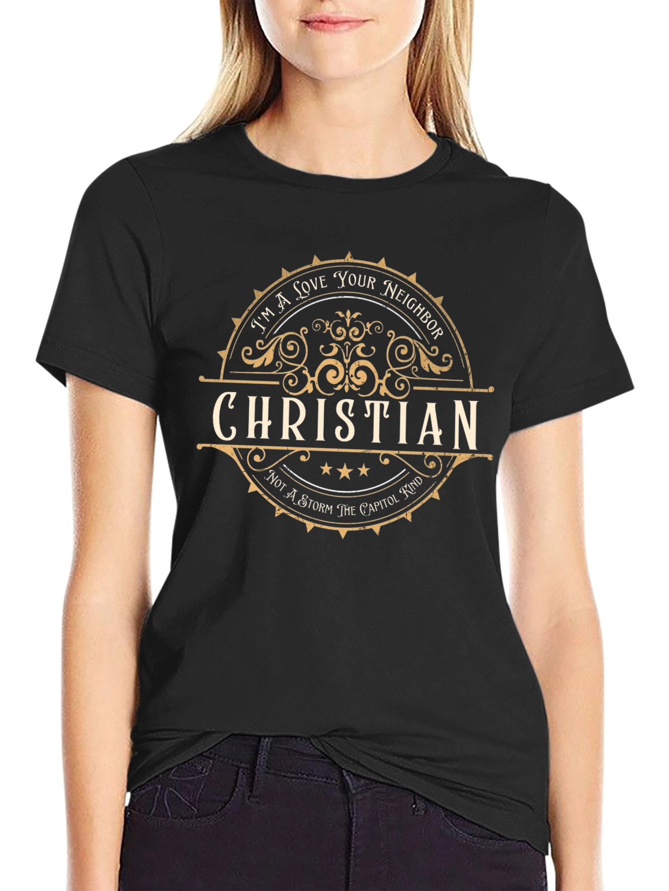 Im a Love Your Neighbor Christian Black T-Shirt