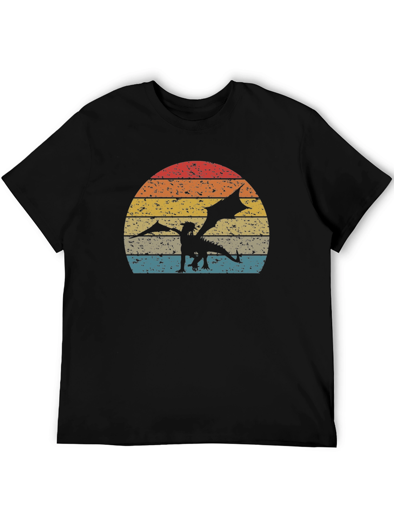 Dragon Sunset Graphic Tee - Retro Style