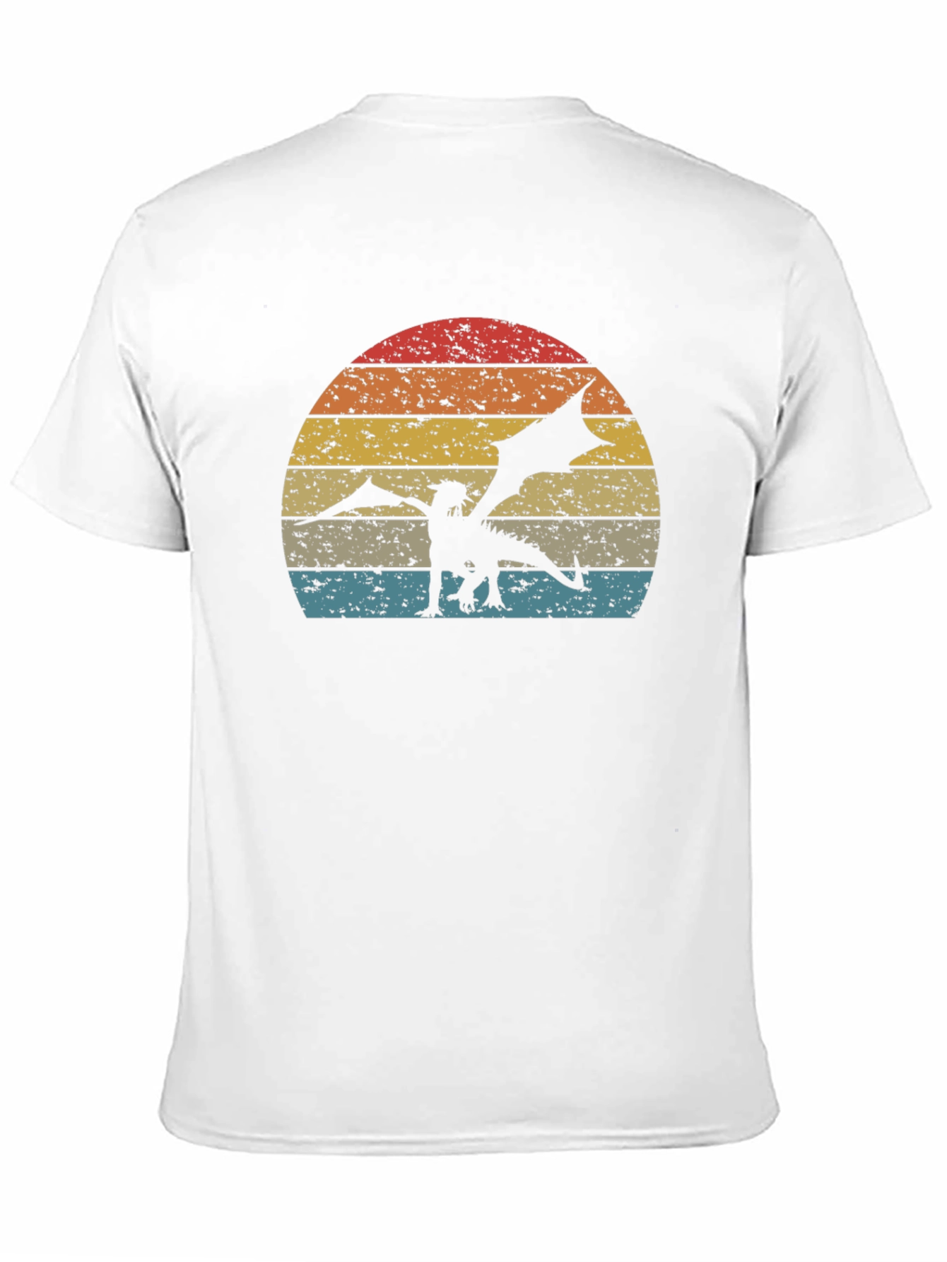 Dragon Sunset Graphic Tee - Retro Style