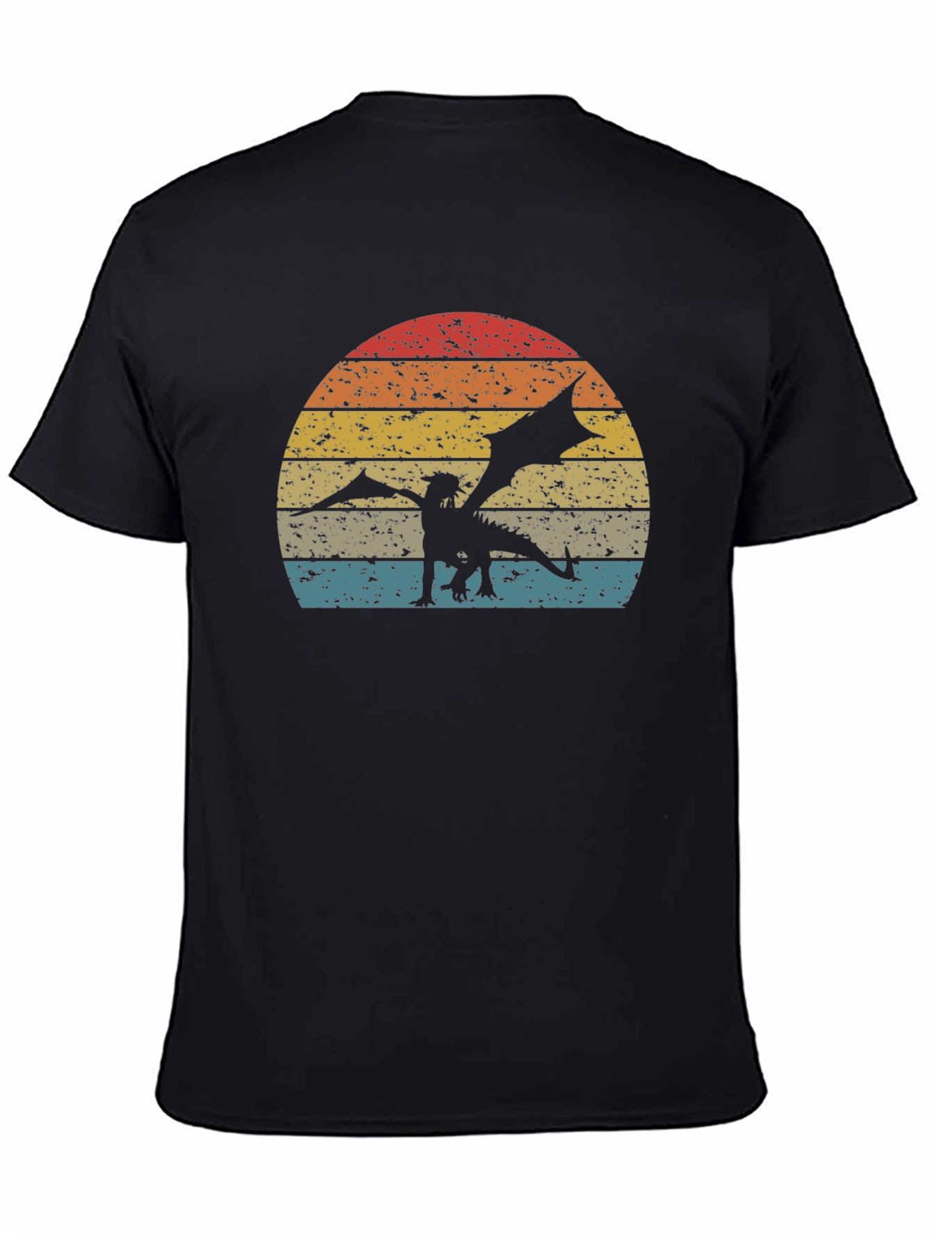 Dragon Sunset Graphic Tee - Retro Style