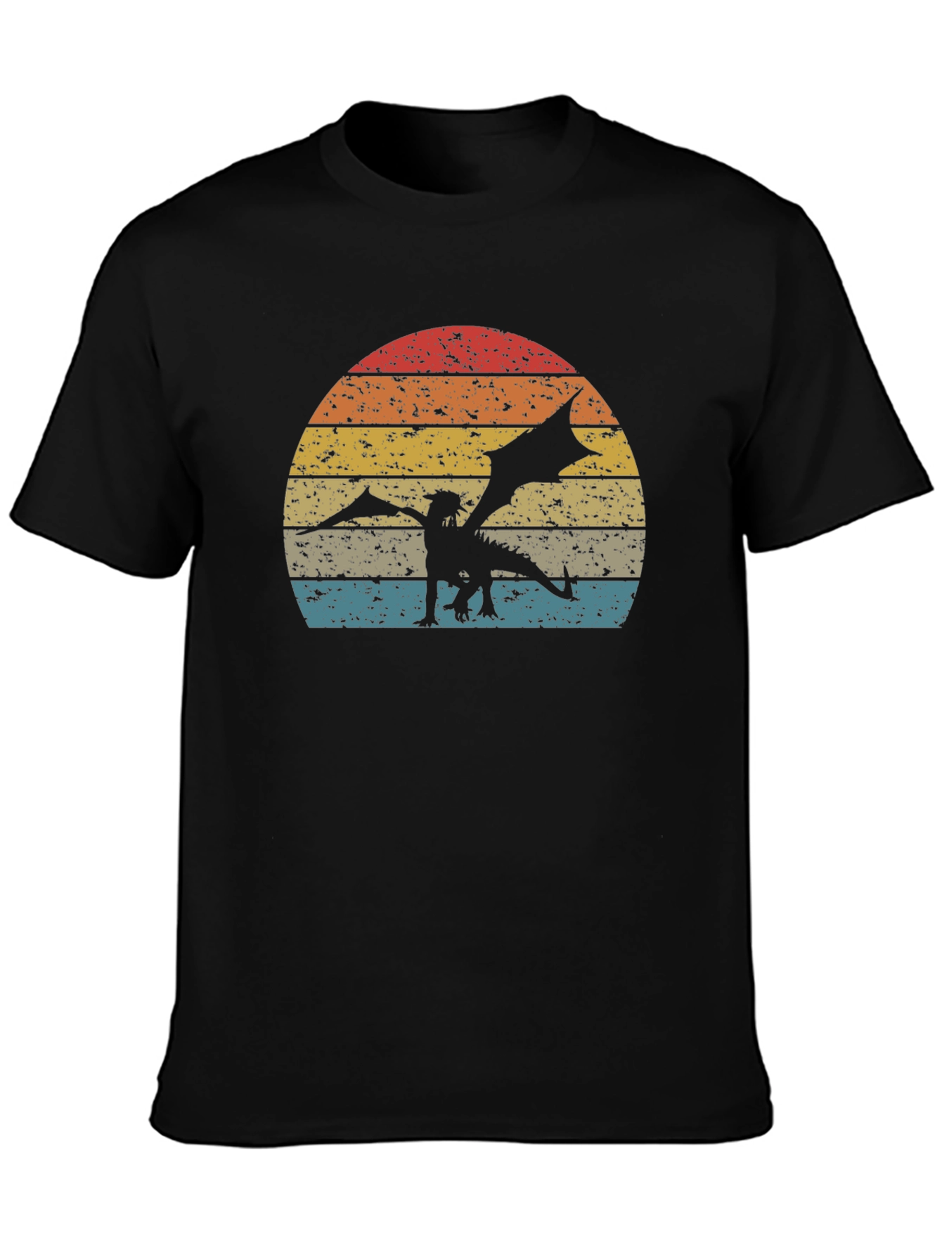 Dragon Sunset Graphic Tee - Retro Style