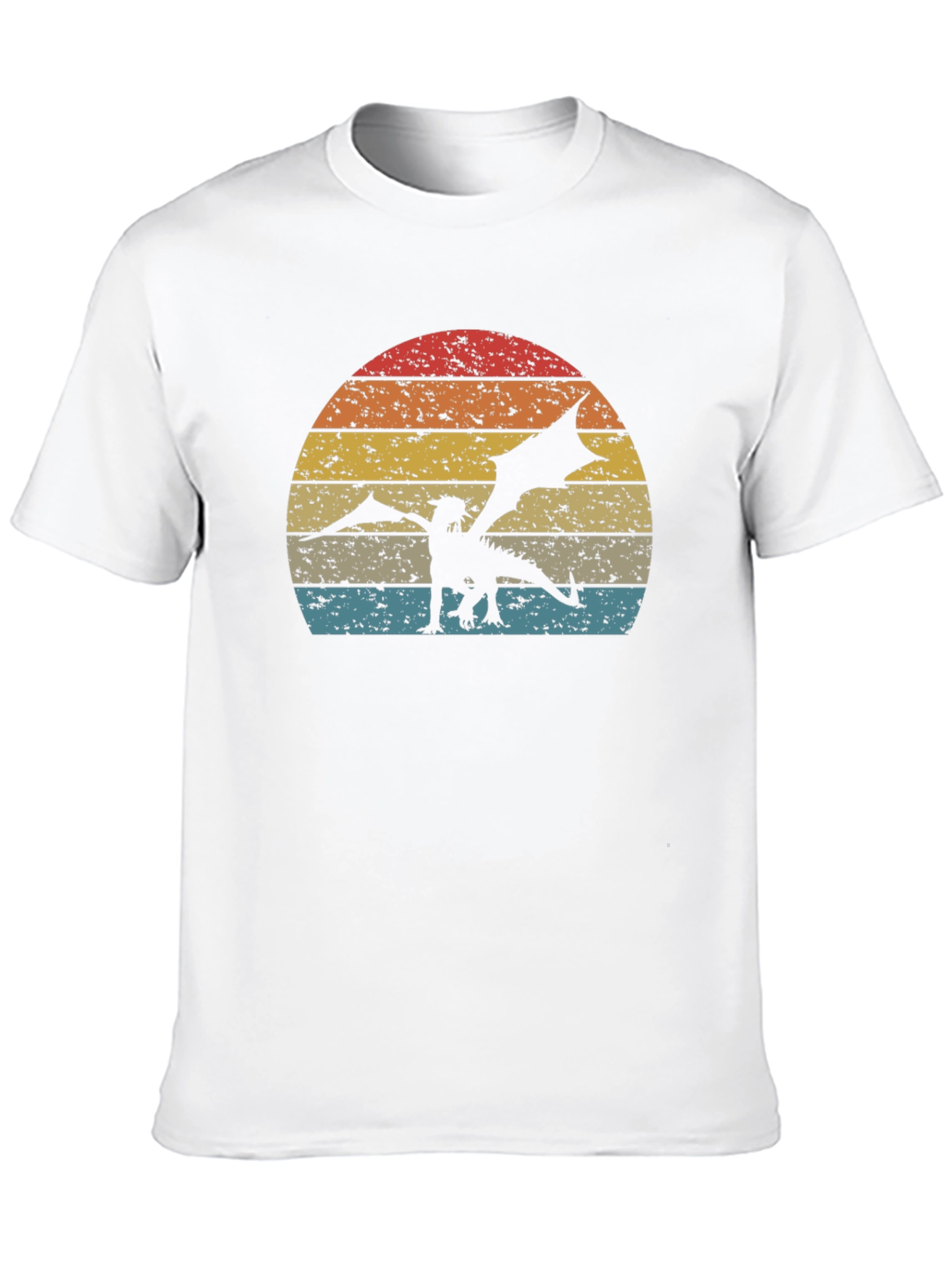 Dragon Sunset Graphic Tee - Retro Style