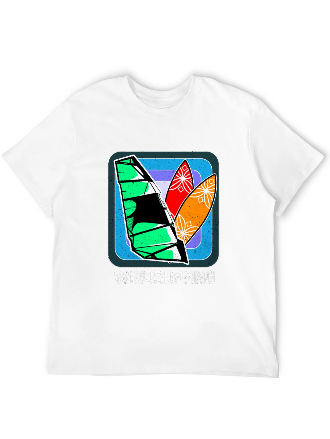 Windsurfing Graphic Tee - Retro Surf Design